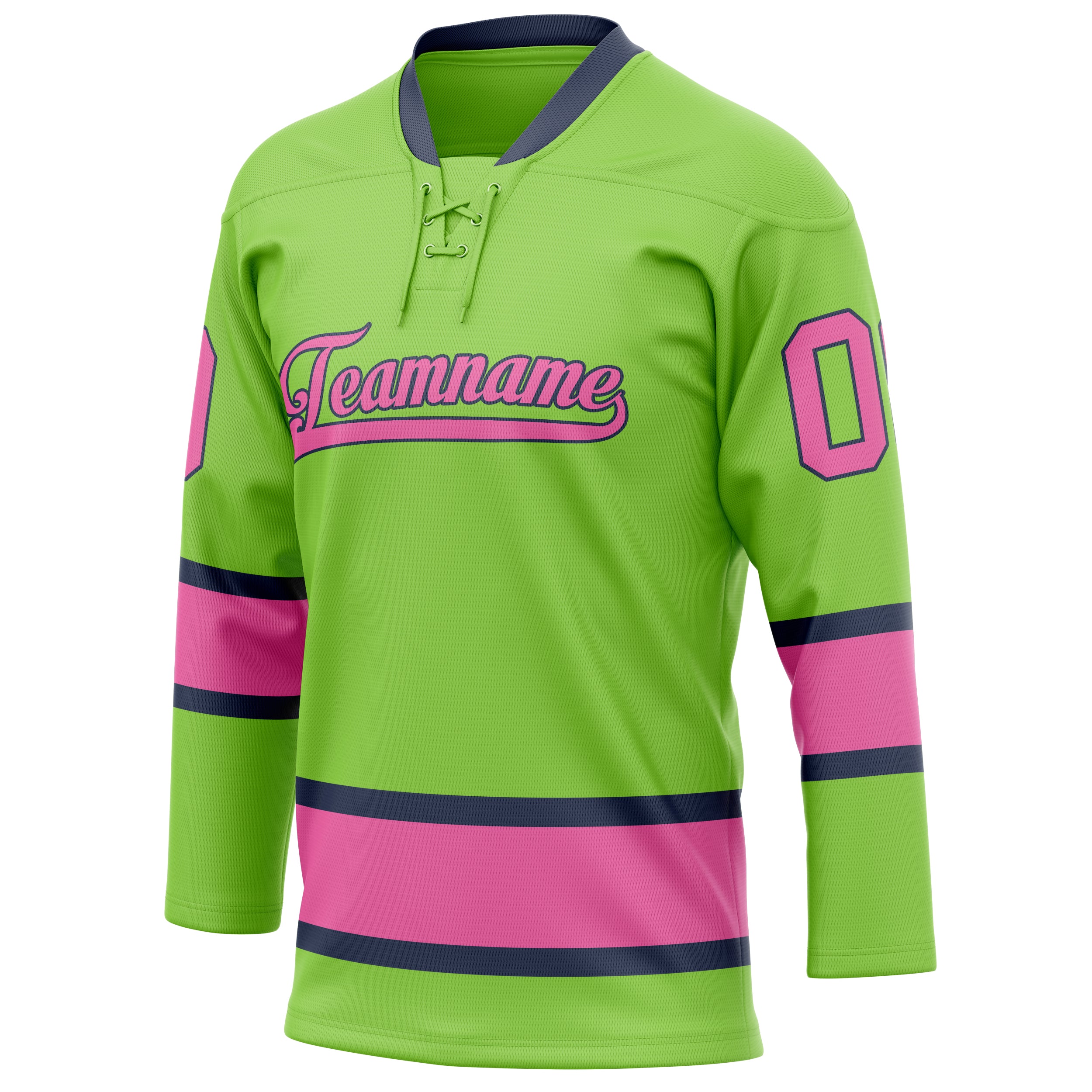 Personalized Neon & Green Pink Solid Colour Hockey Jersey