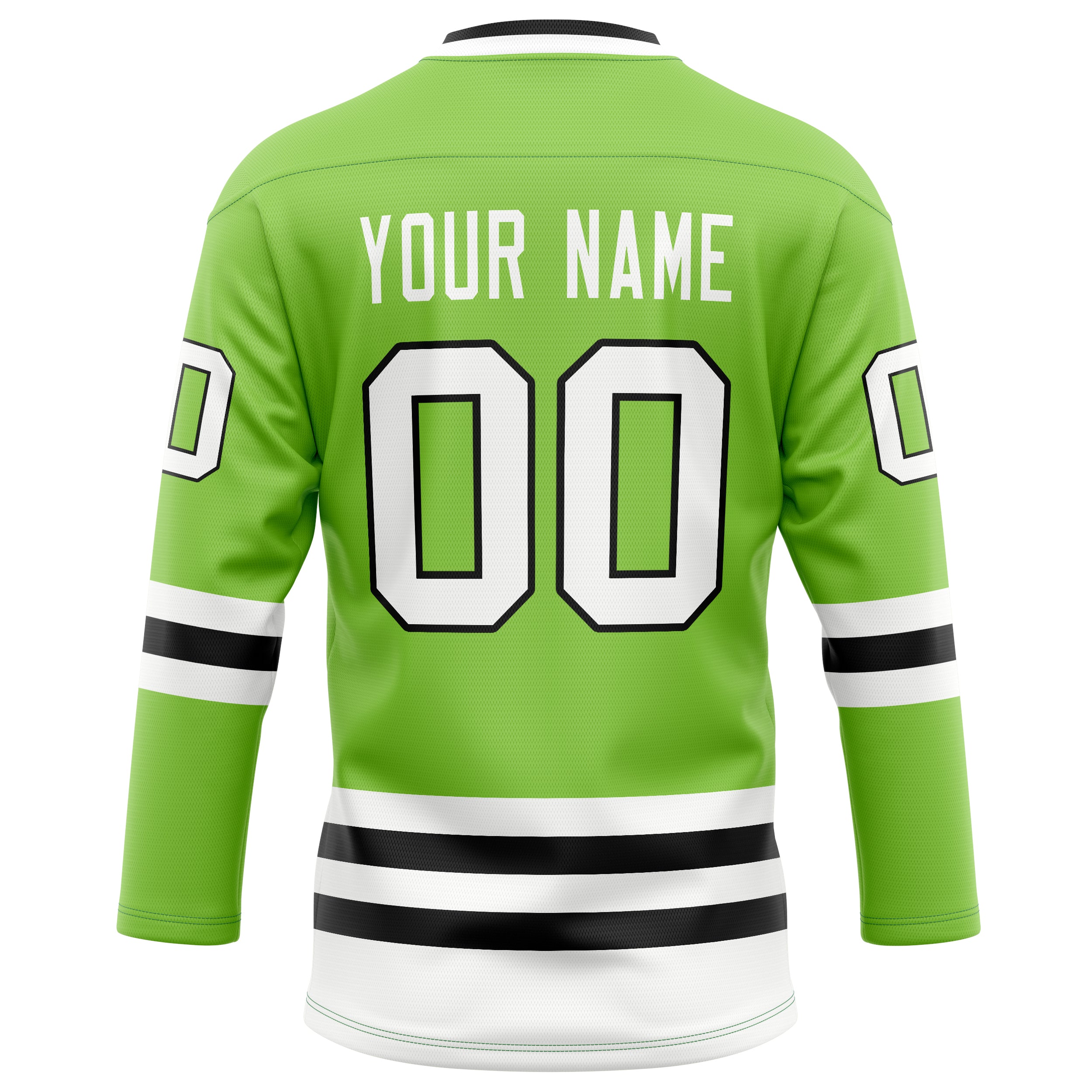 Personalized Neon & Green White Solid Colour Hockey Jersey