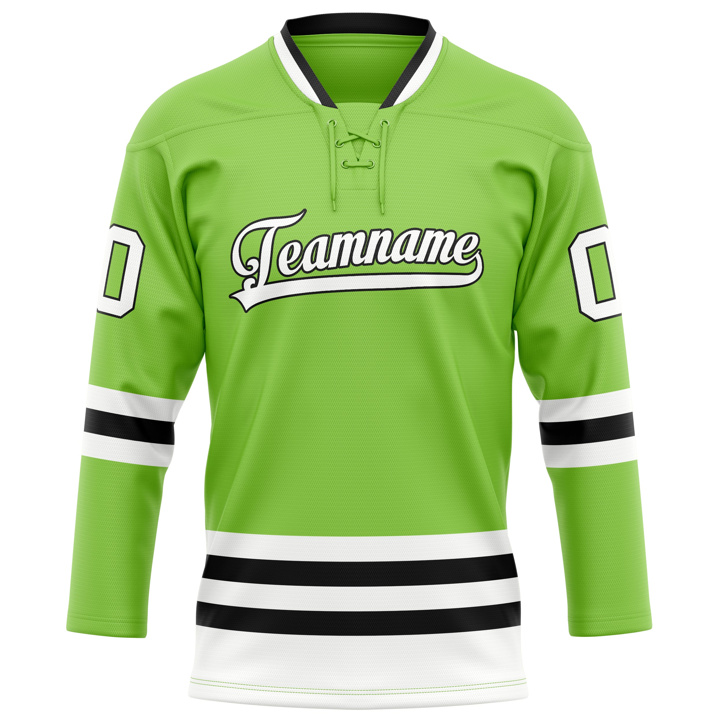 Personalized Neon & Green White Solid Colour Hockey Jersey