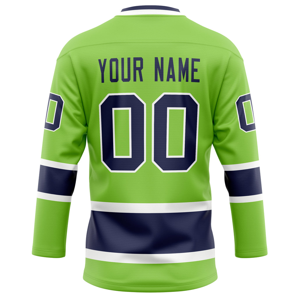Personalized Neon & Green Navy Solid Colour Hockey Jersey