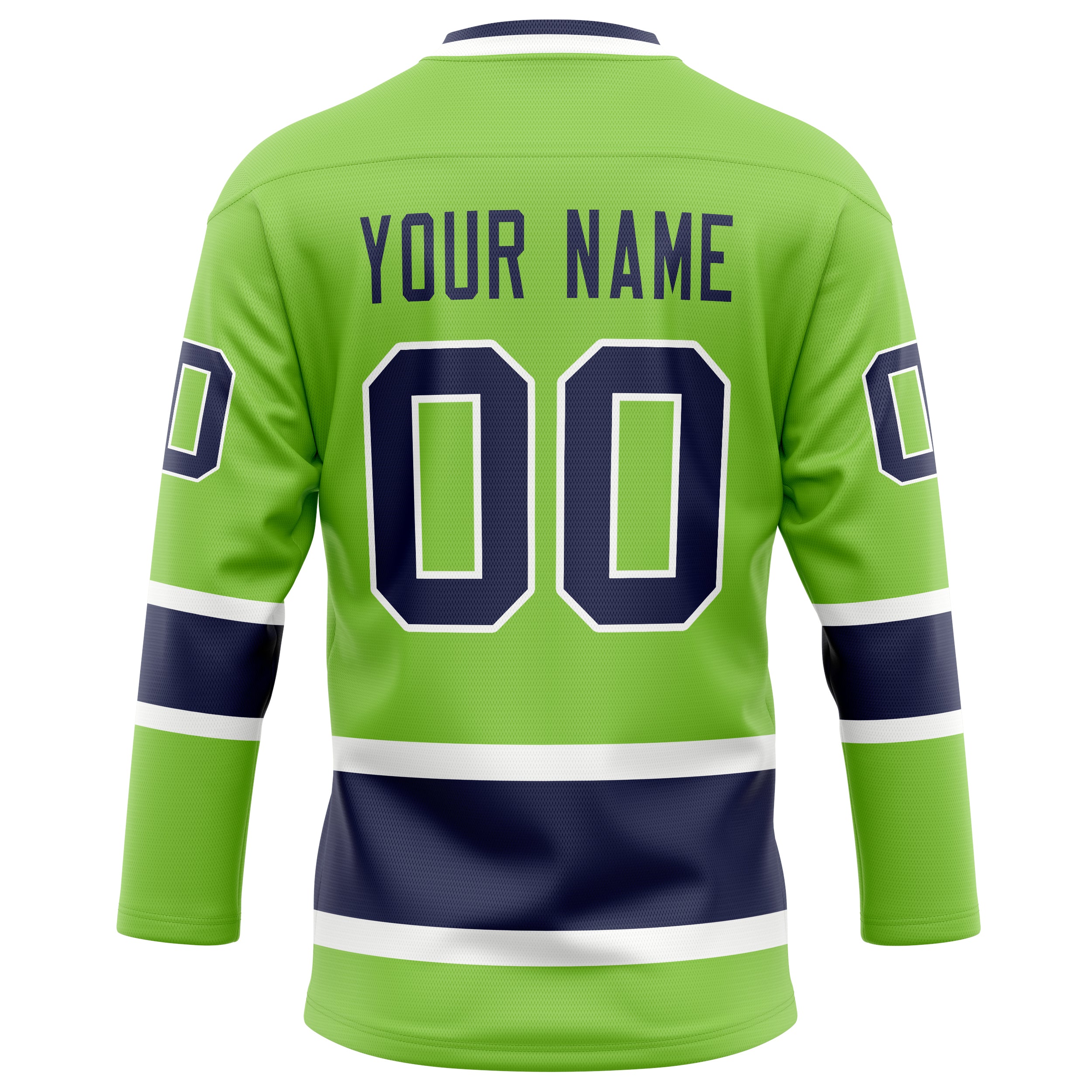 Personalized Neon & Green Navy Solid Colour Hockey Jersey