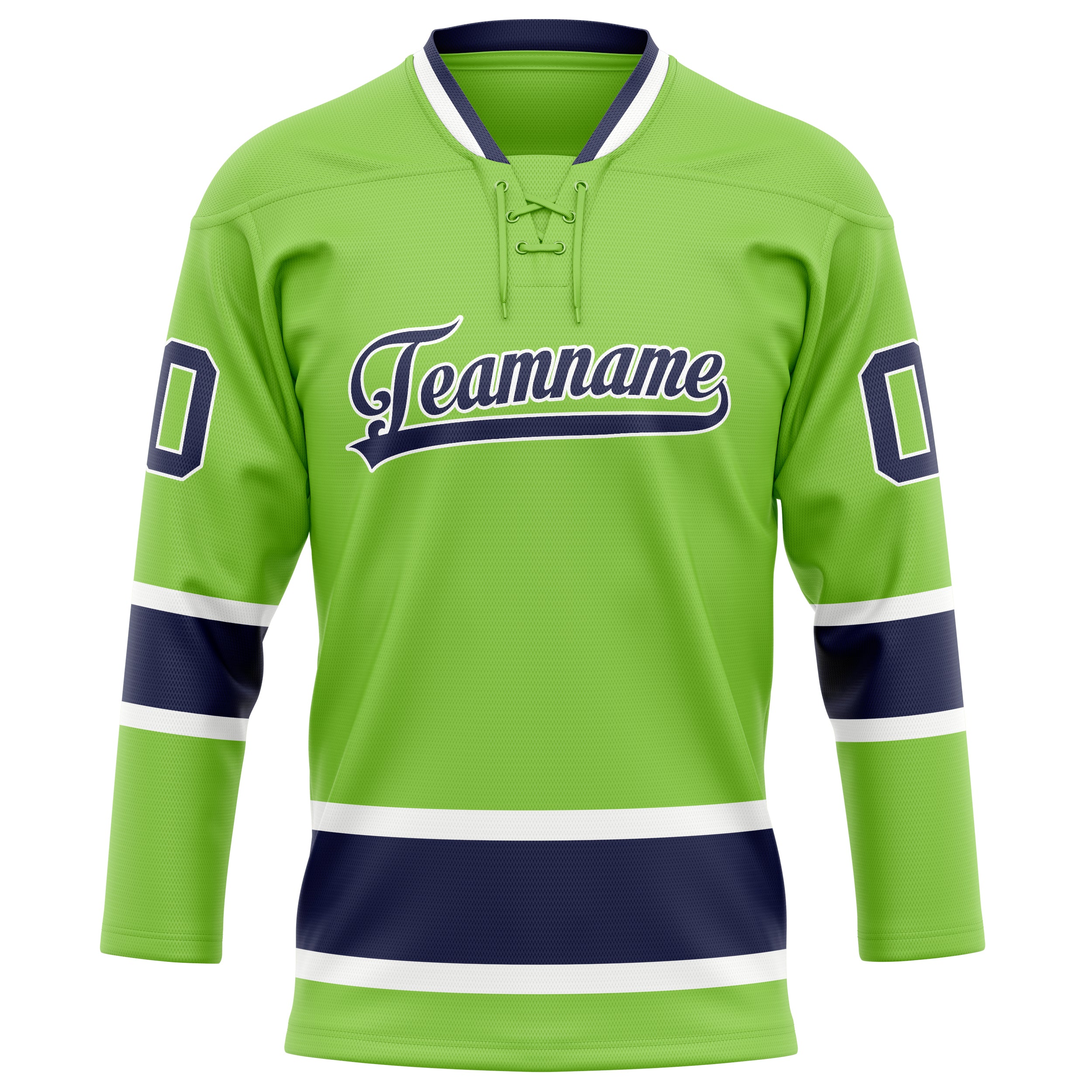 Personalized Neon & Green Navy Solid Colour Hockey Jersey