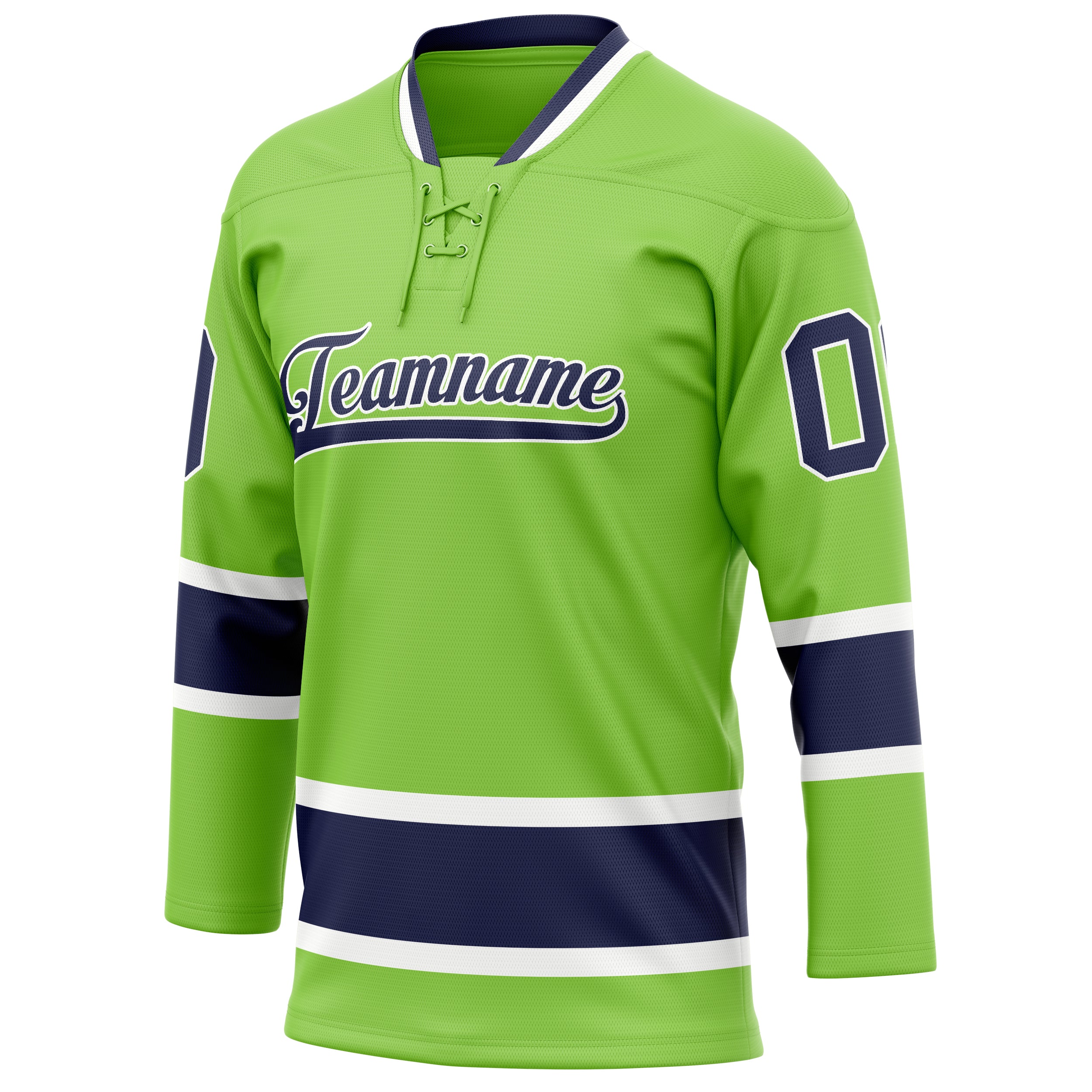 Personalized Neon & Green Navy Solid Colour Hockey Jersey