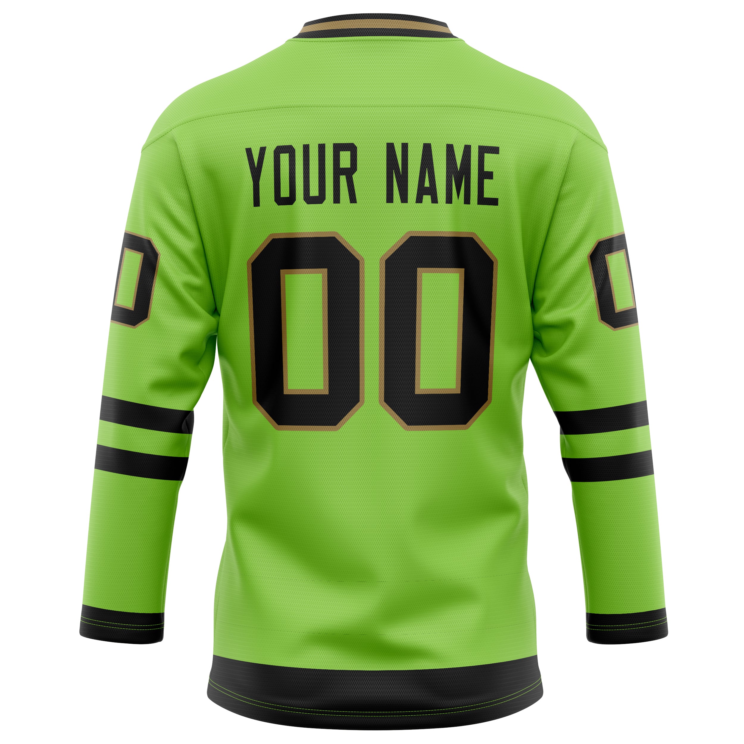Personalized Neon & Green Black Solid Colour Hockey Jersey