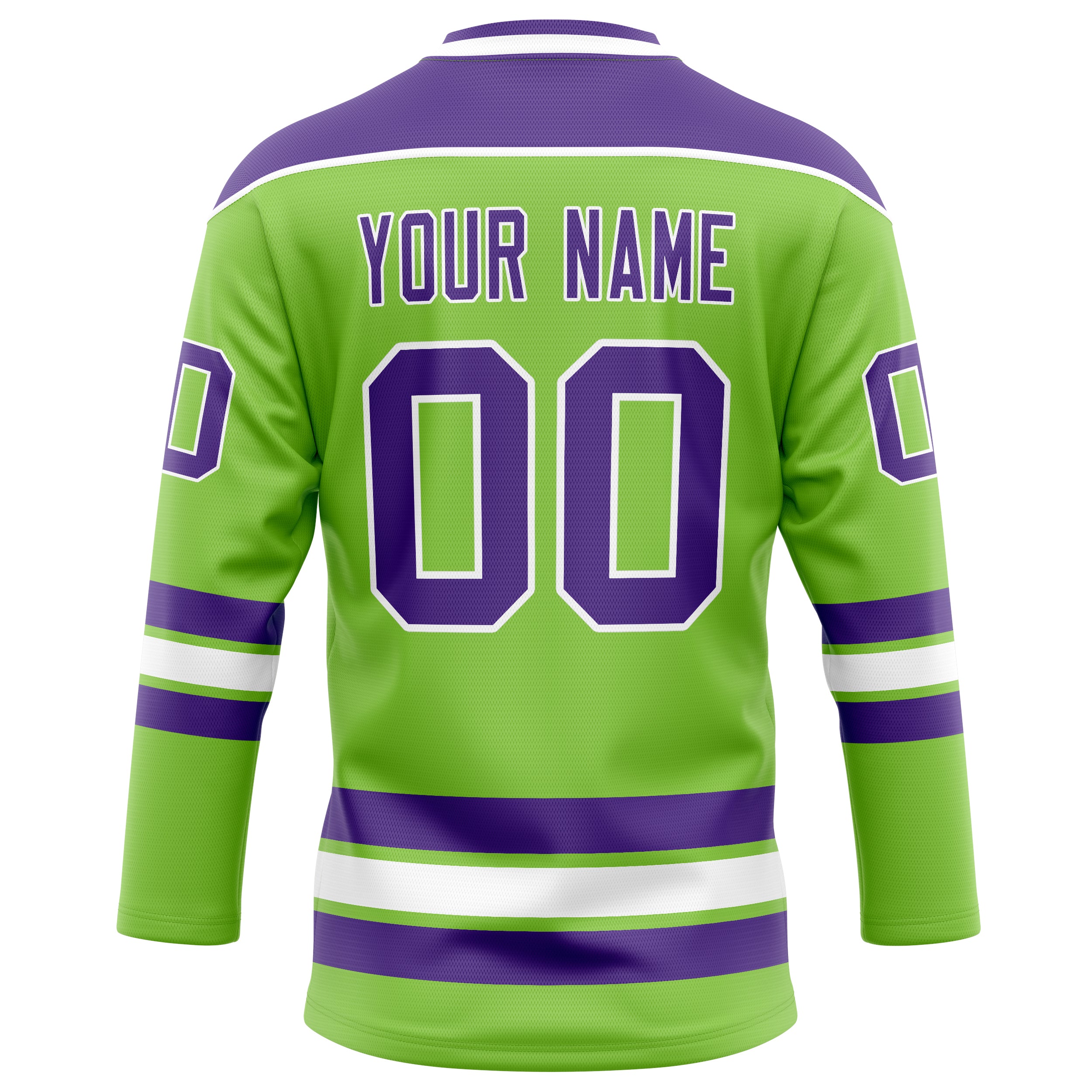 Personalized Neon & Green Purple Solid Colour Hockey Jersey