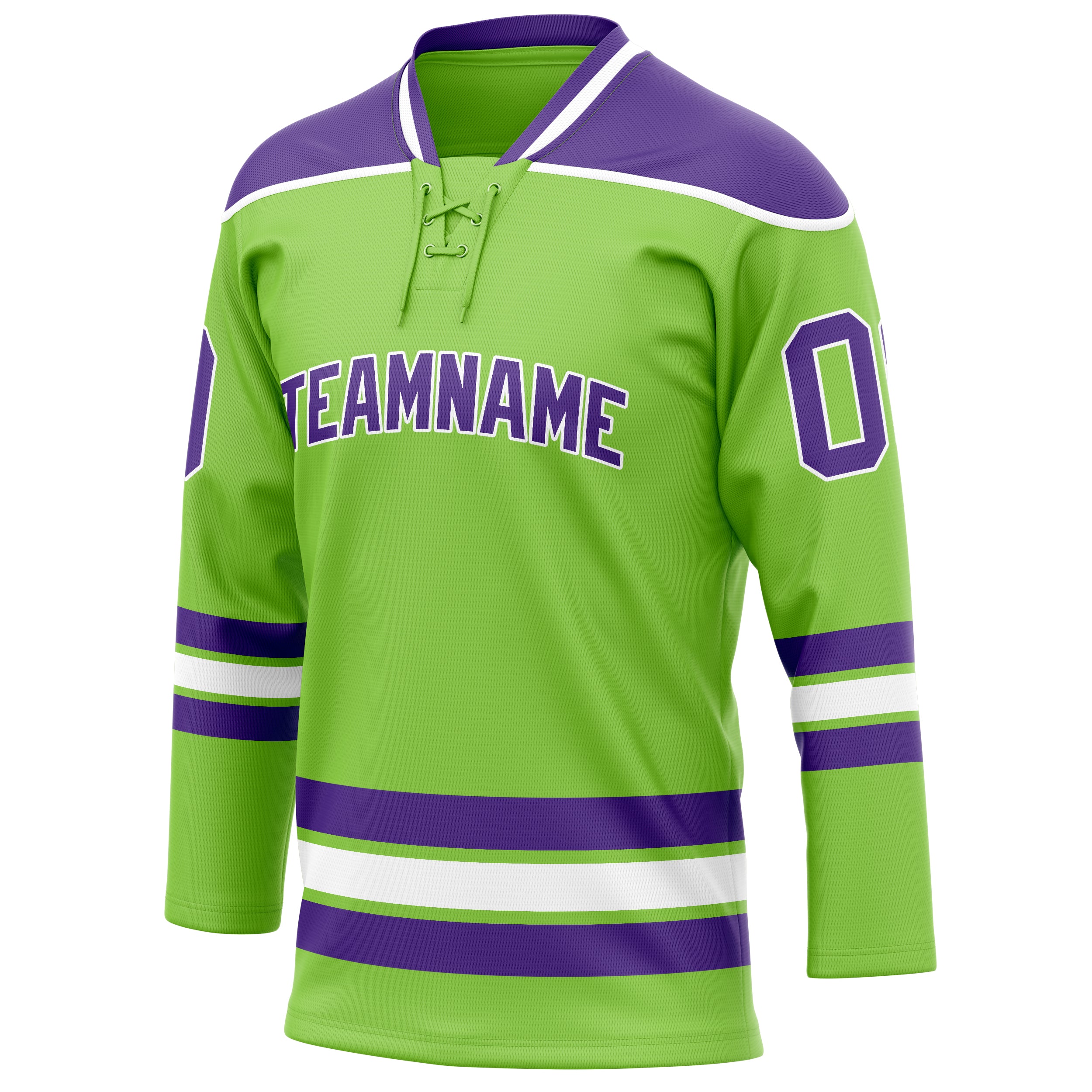 Personalized Neon & Green Purple Solid Colour Hockey Jersey