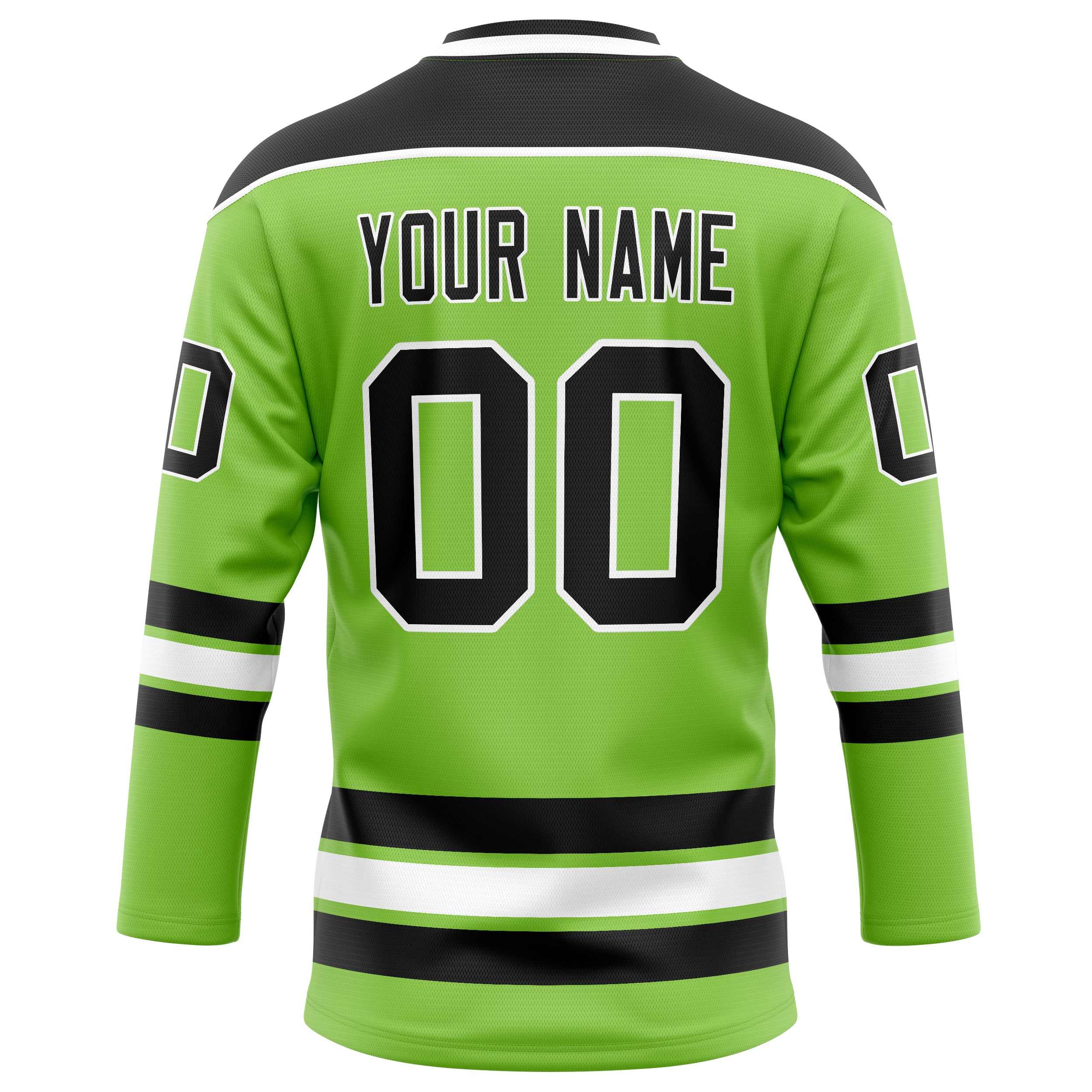 Personalized Neon & Green Black Solid Colour Hockey Jersey