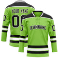 Personalized Neon & Green Black Solid Colour Hockey Jersey