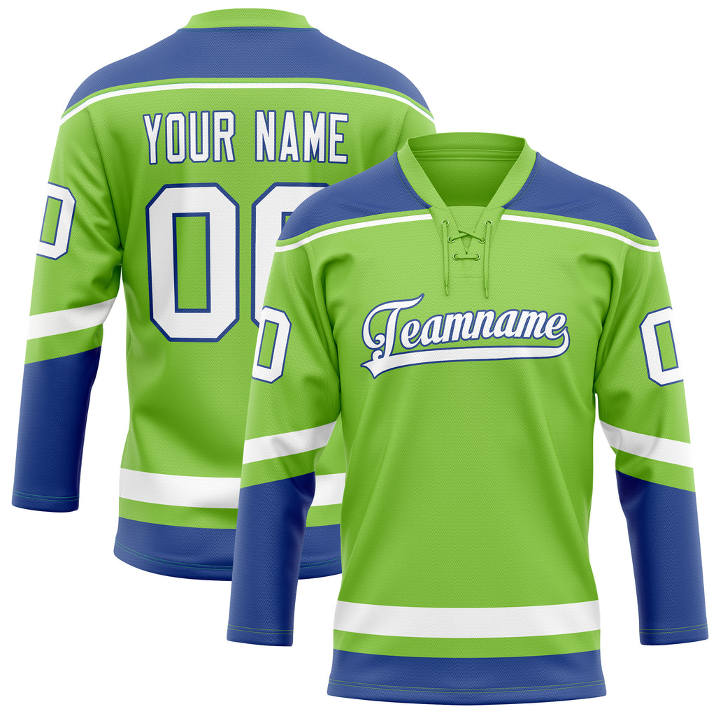 Personalized Neon & Green Royal Solid Colour Hockey Jersey