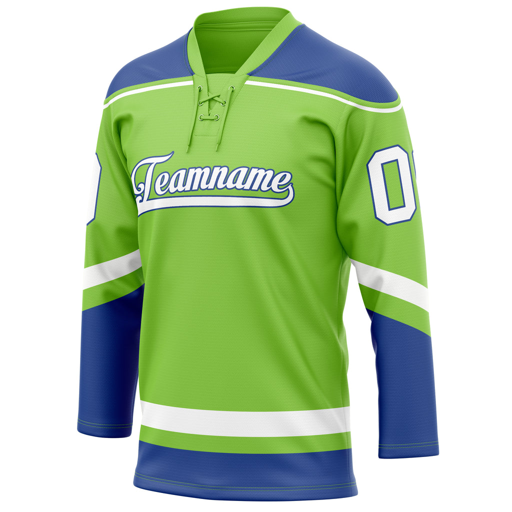Personalized Neon & Green Royal Solid Colour Hockey Jersey