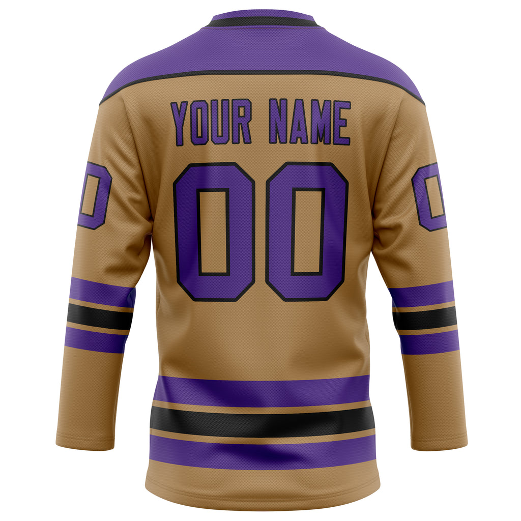 Personalized Old & Gold Purple Solid Colour Hockey Jersey