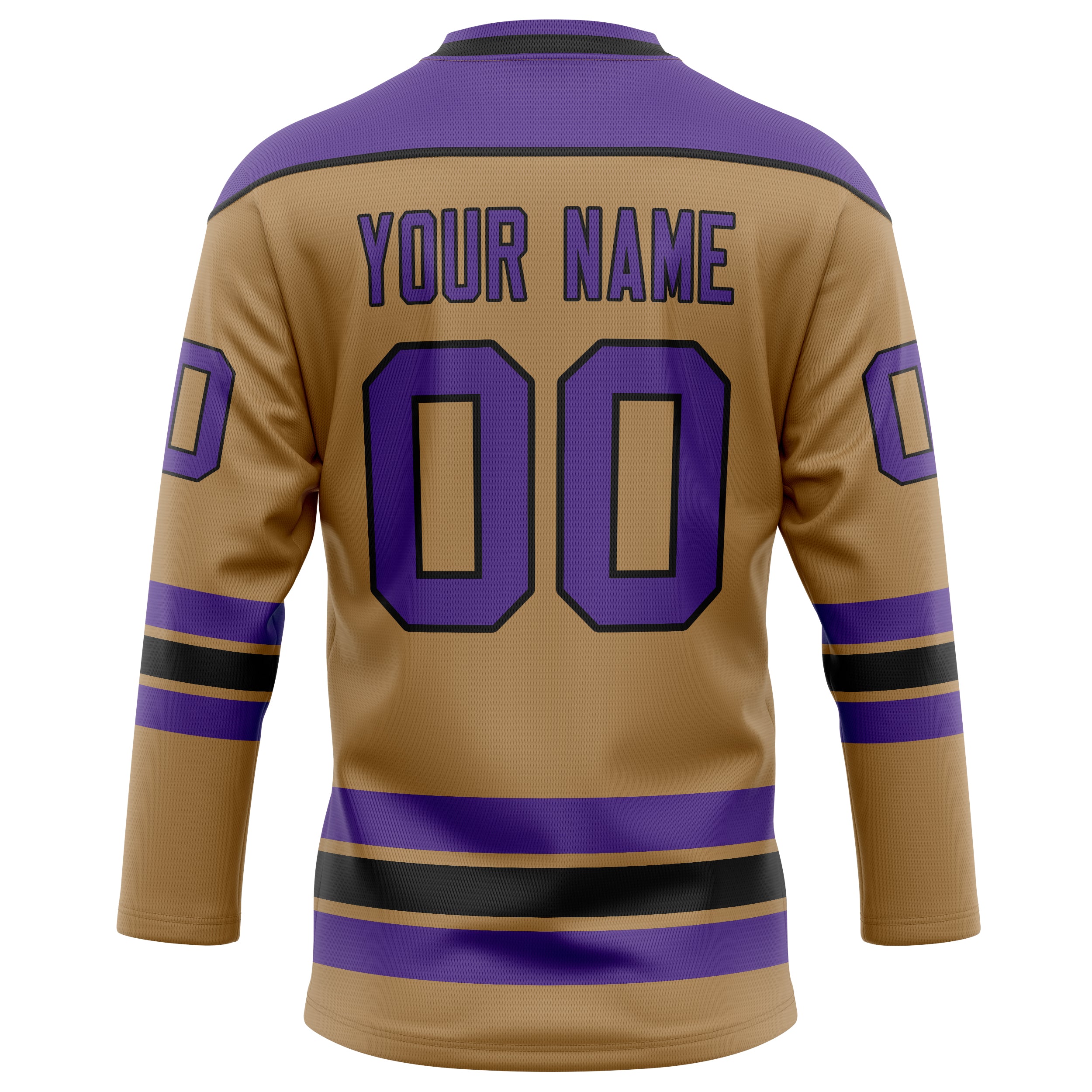Personalized Old & Gold Purple Solid Colour Hockey Jersey