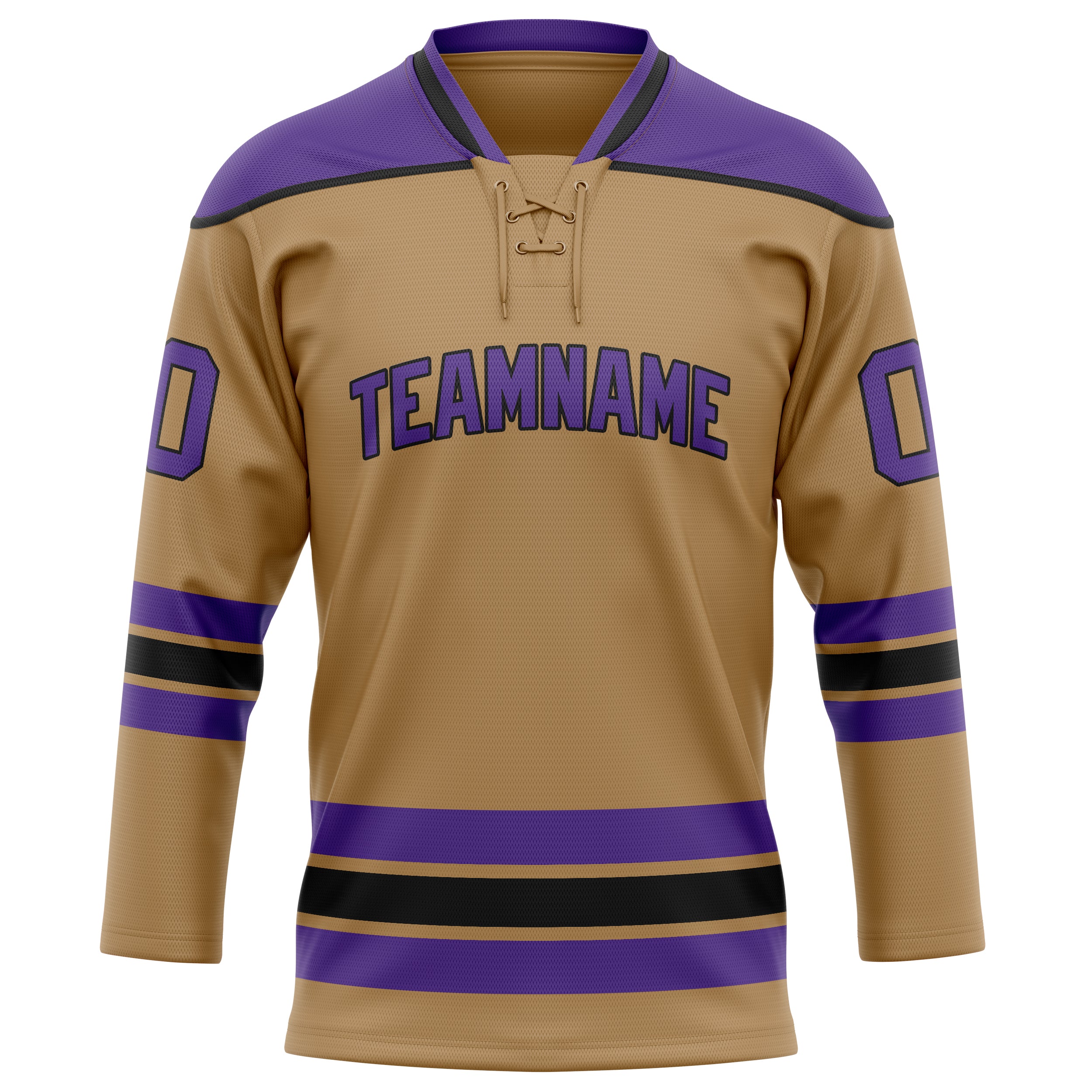 Personalized Old & Gold Purple Solid Colour Hockey Jersey