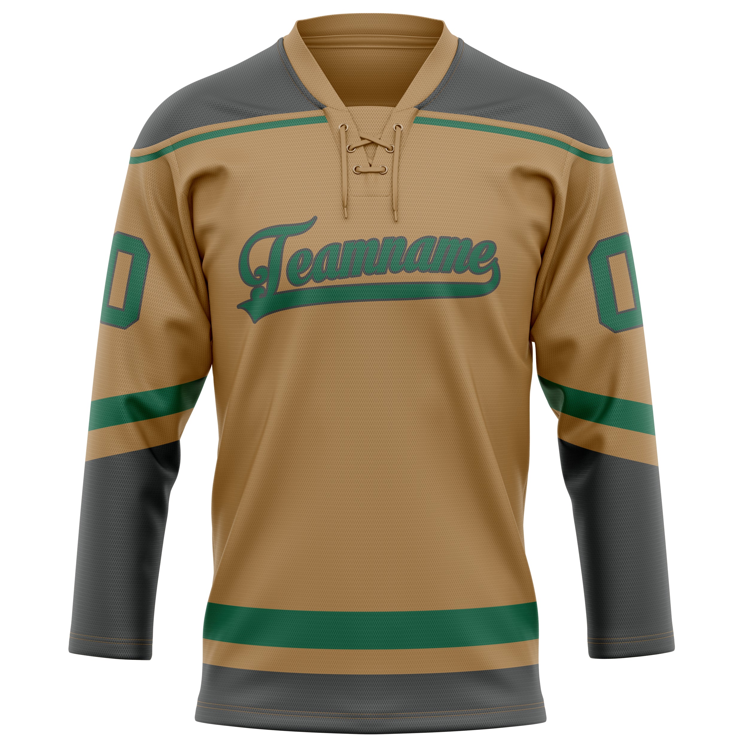 Personalized Old & Gold Gray Solid Colour Hockey Jersey