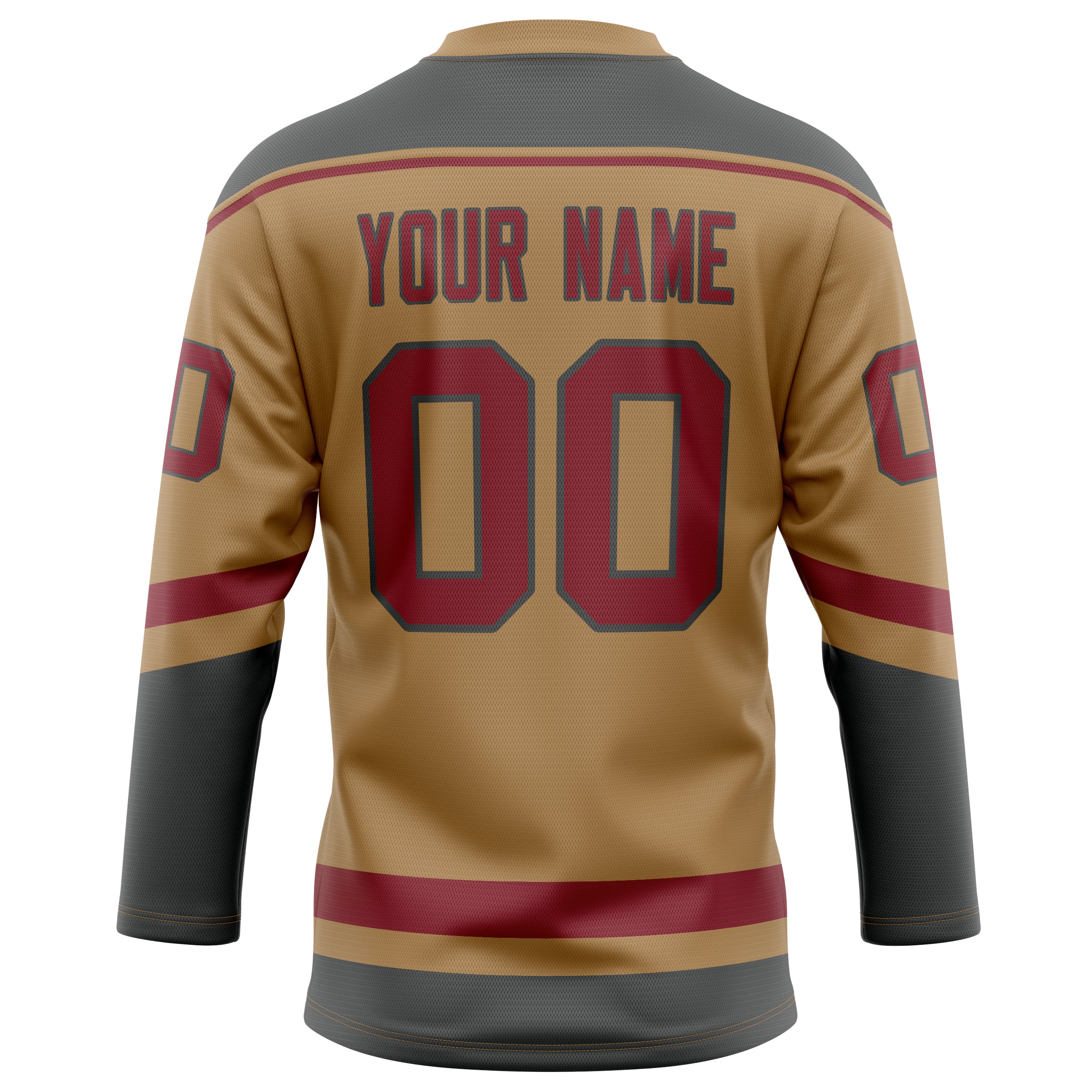 Personalized Old & Gold Crimson Solid Colour Hockey Jersey