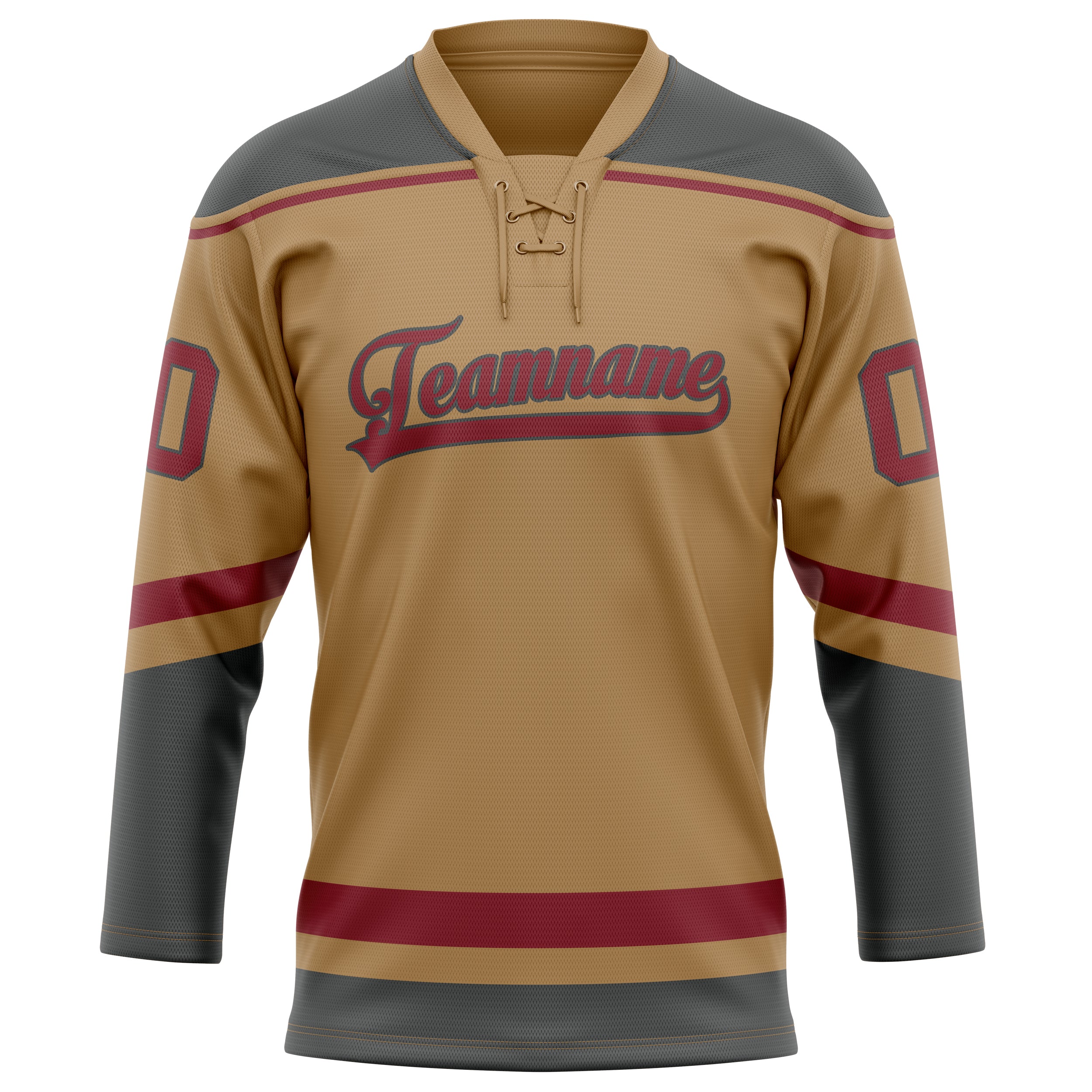 Personalized Old & Gold Crimson Solid Colour Hockey Jersey