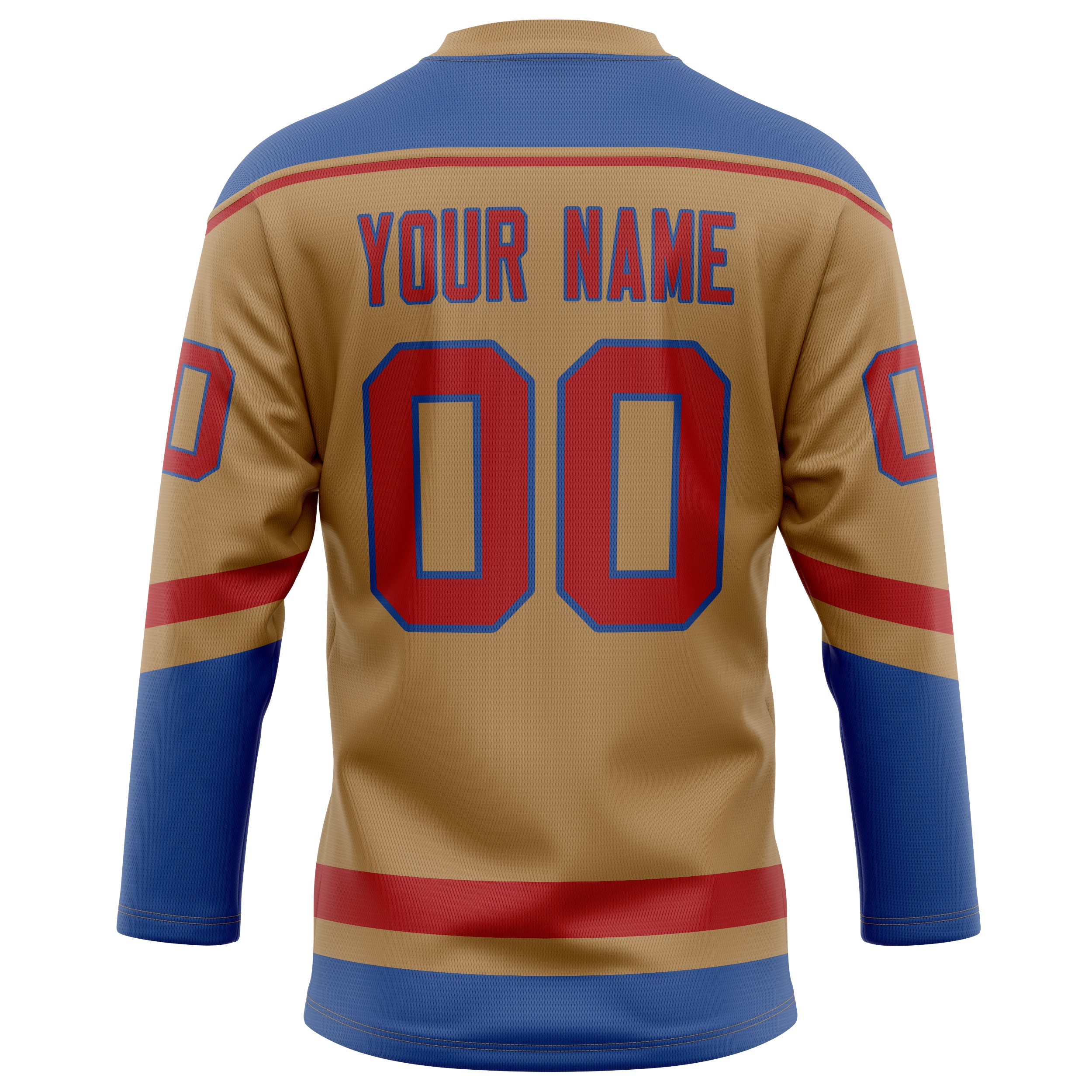 Personalized Old & Gold Royal Solid Colour Hockey Jersey