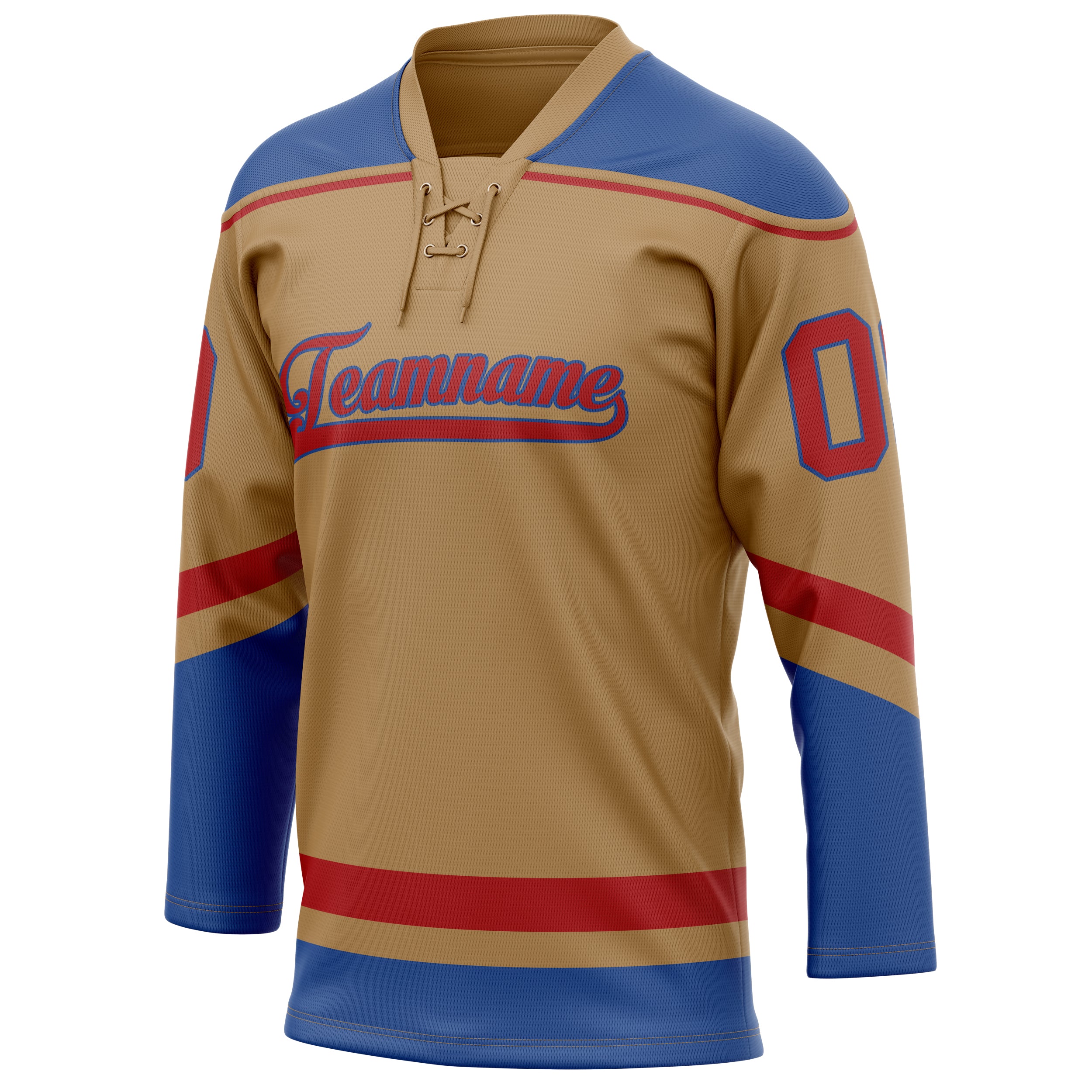Personalized Old & Gold Royal Solid Colour Hockey Jersey