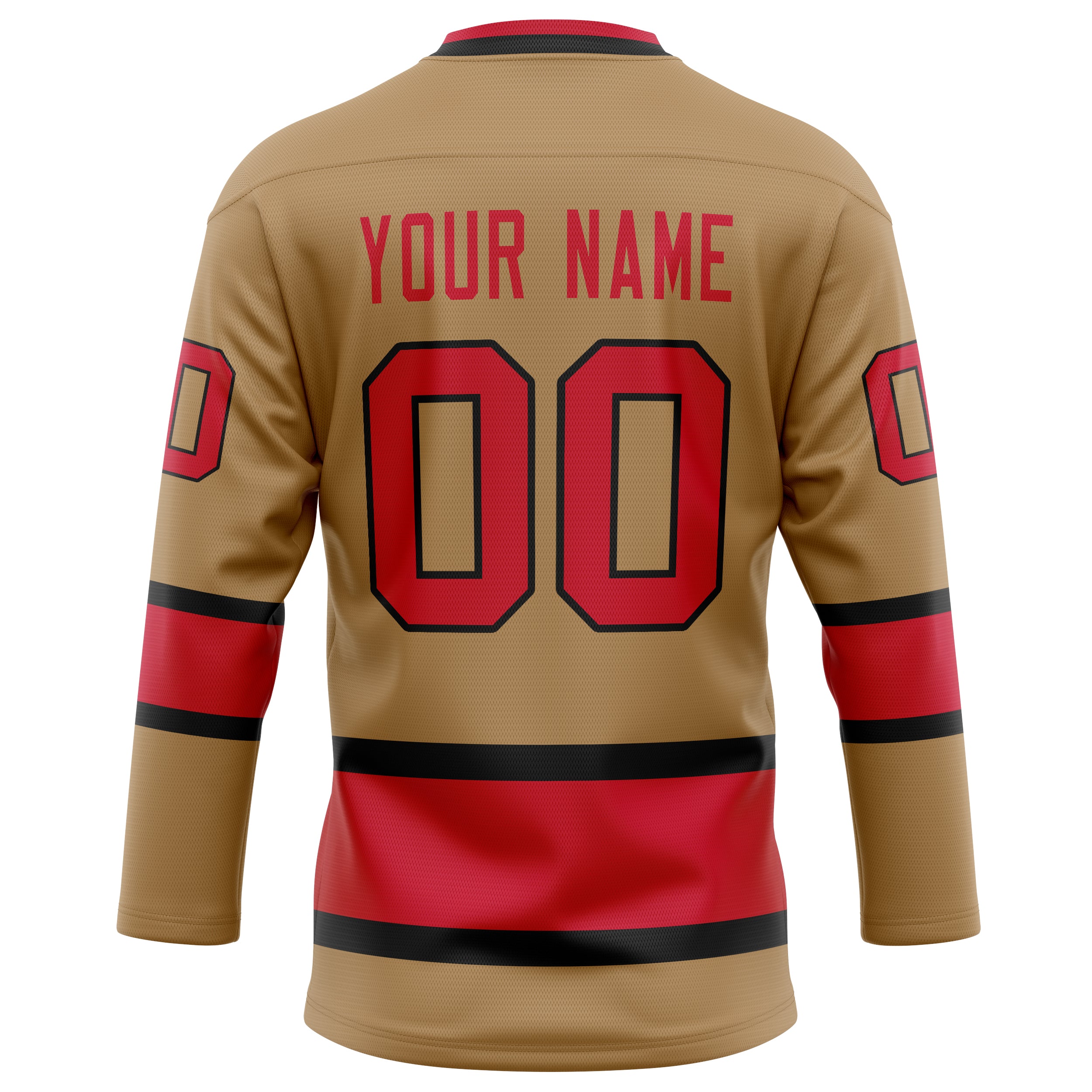 Personalized Old & Gold Red Solid Colour Hockey Jersey