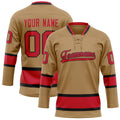 Personalized Old & Gold Red Solid Colour Hockey Jersey