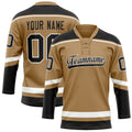 Personalized Old & Gold Black Solid Colour Hockey Jersey