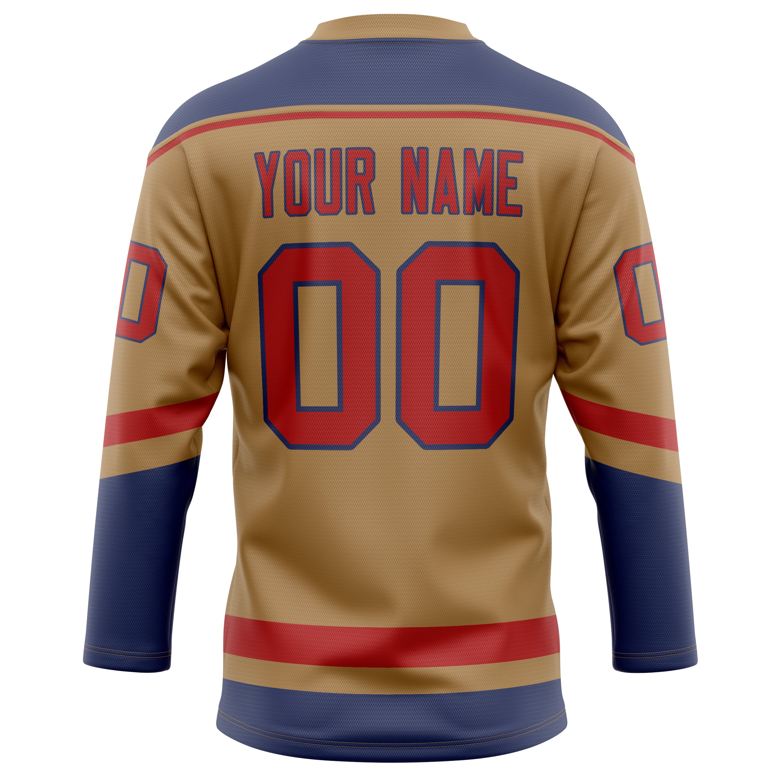 Personalized Old & Gold Navy Solid Colour Hockey Jersey