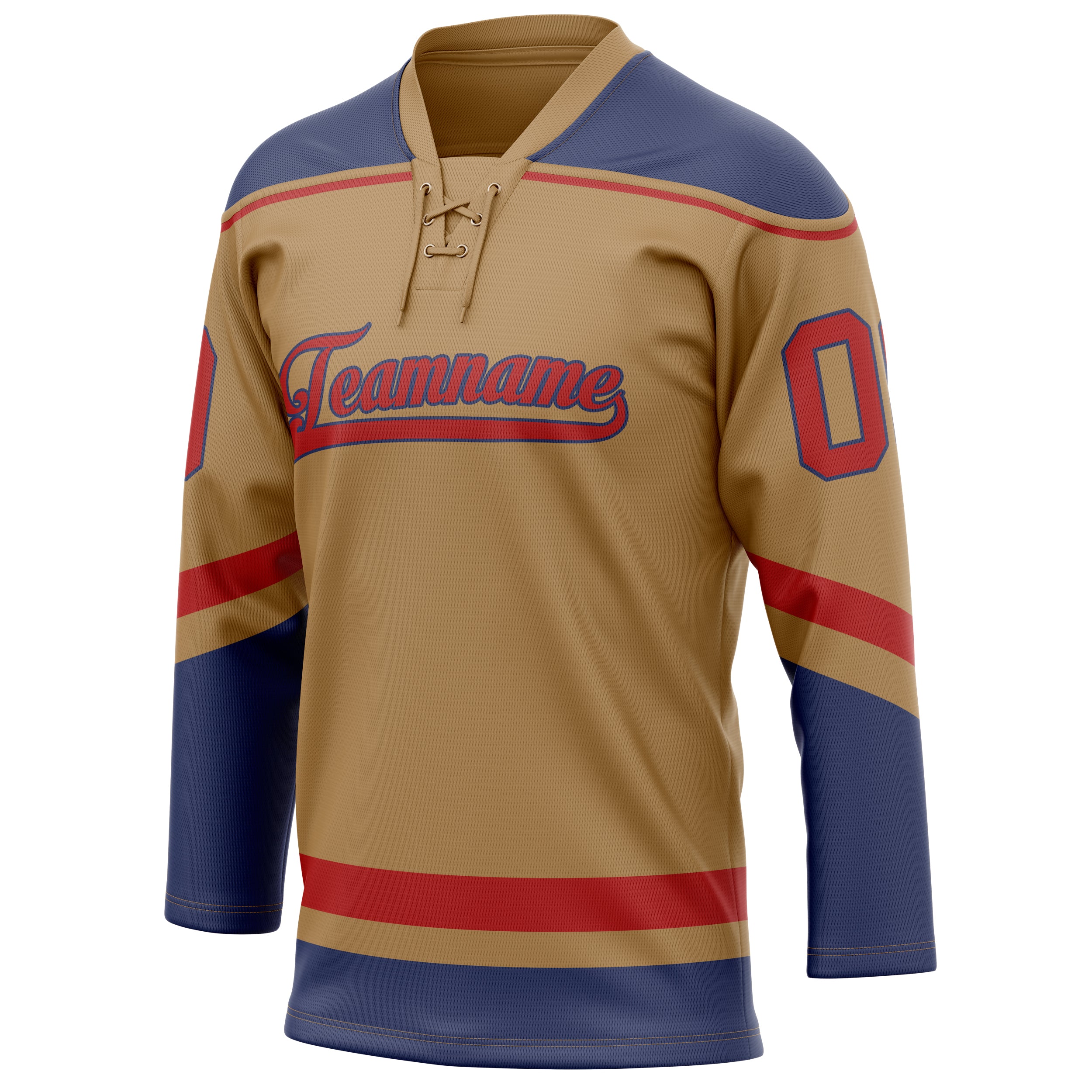 Personalized Old & Gold Navy Solid Colour Hockey Jersey