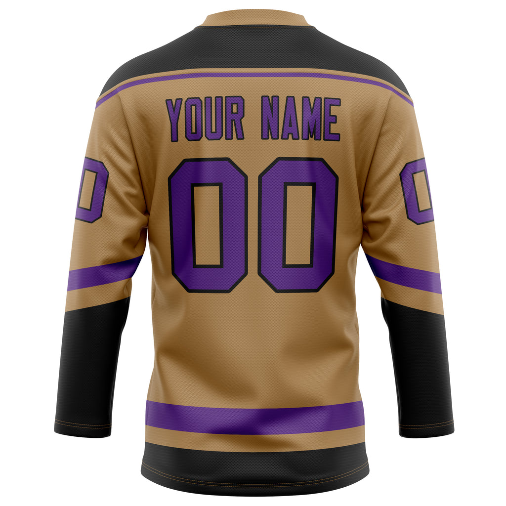 Personalized Old & Gold Purple Solid Colour Hockey Jersey