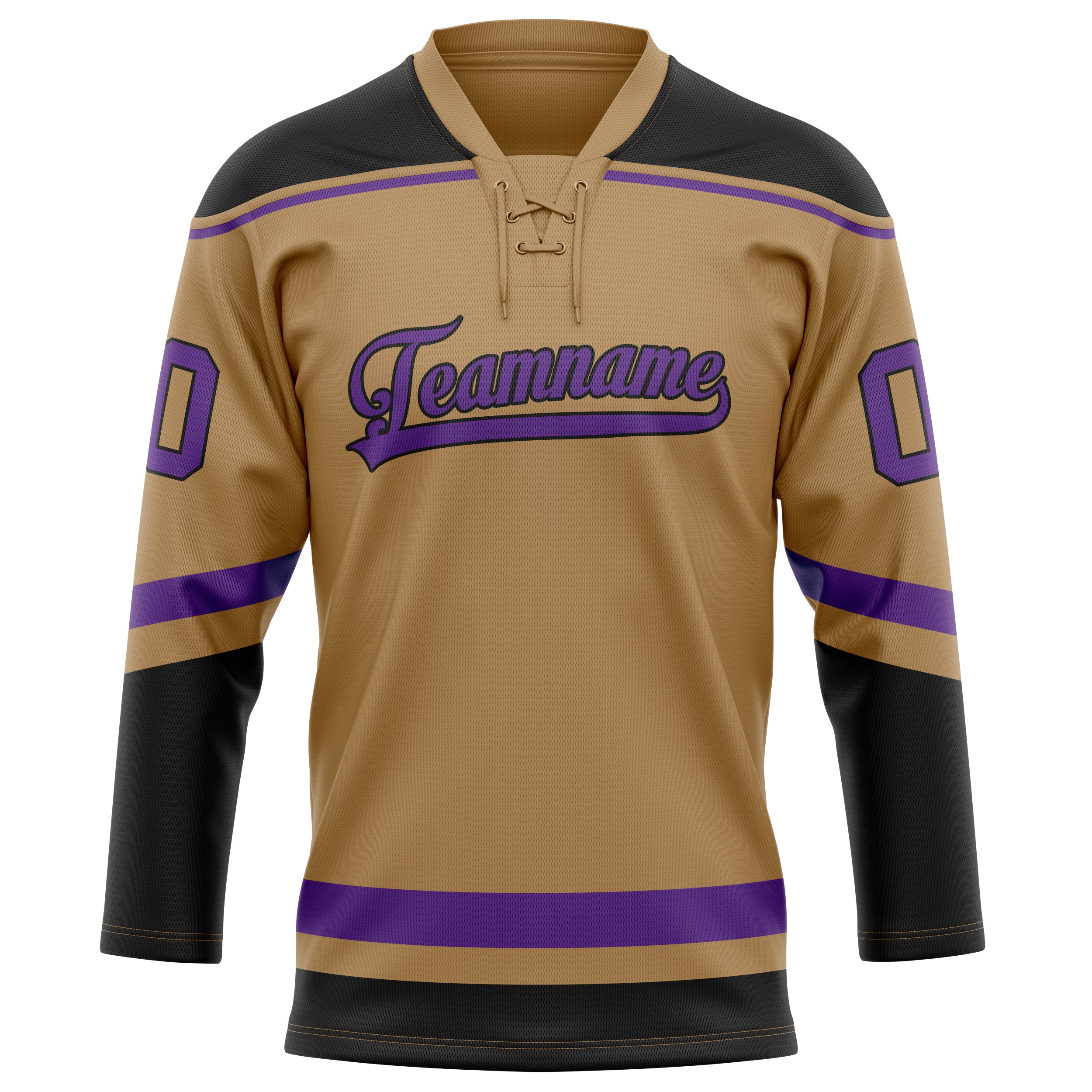 Personalized Old & Gold Purple Solid Colour Hockey Jersey