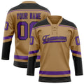 Personalized Old & Gold Purple Solid Colour Hockey Jersey