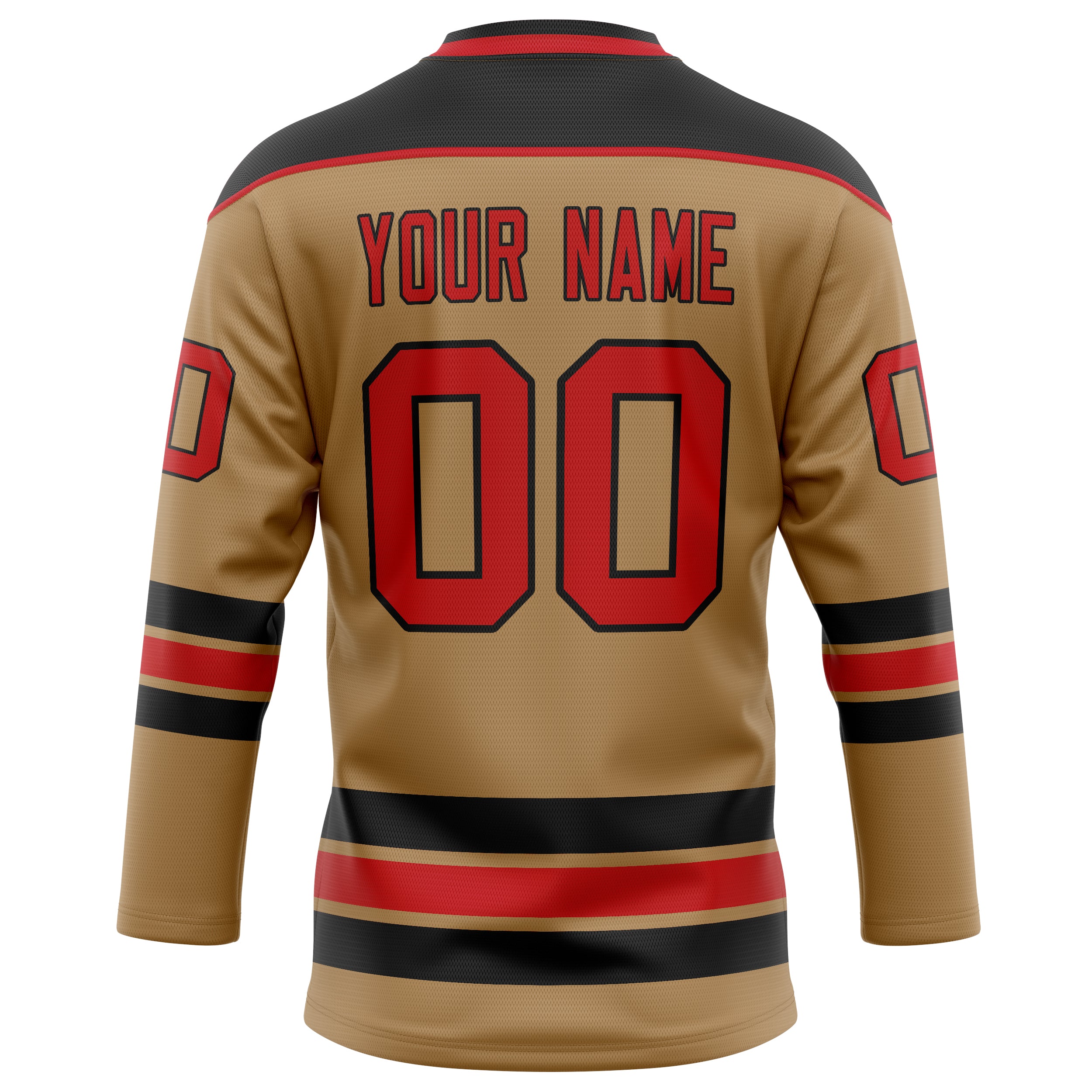 Personalized Old & Gold Red Solid Colour Hockey Jersey