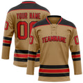 Personalized Old & Gold Red Solid Colour Hockey Jersey