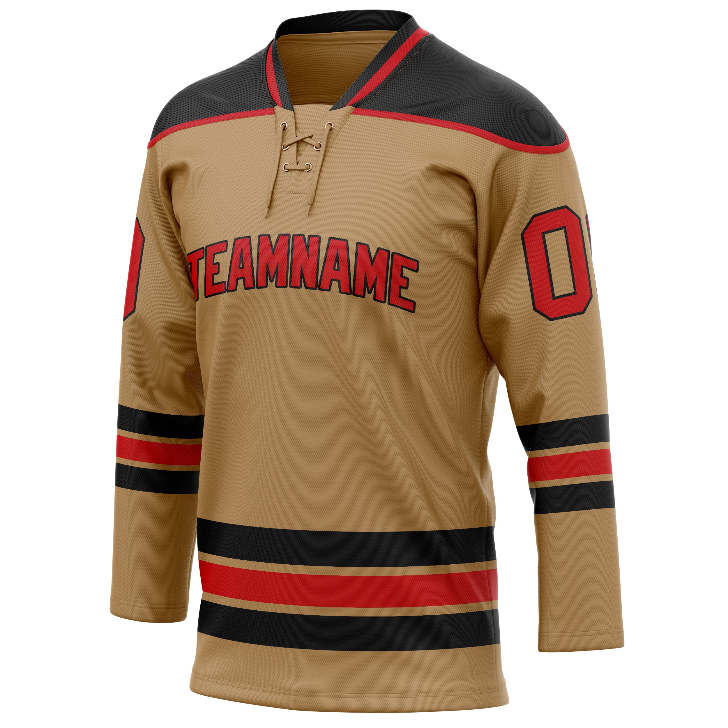 Personalized Old & Gold Red Solid Colour Hockey Jersey