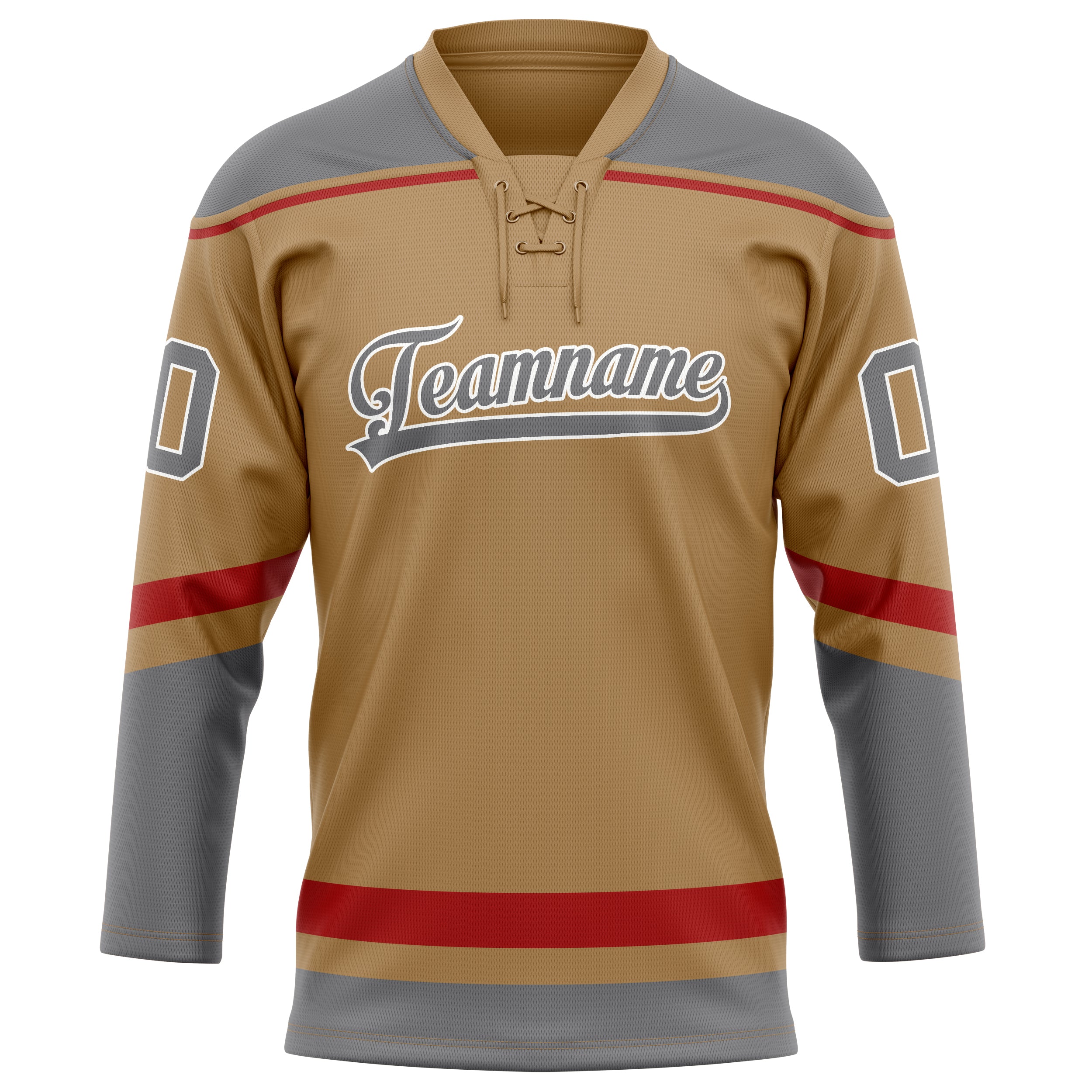 Personalized Old & Gold Gray Solid Colour Hockey Jersey