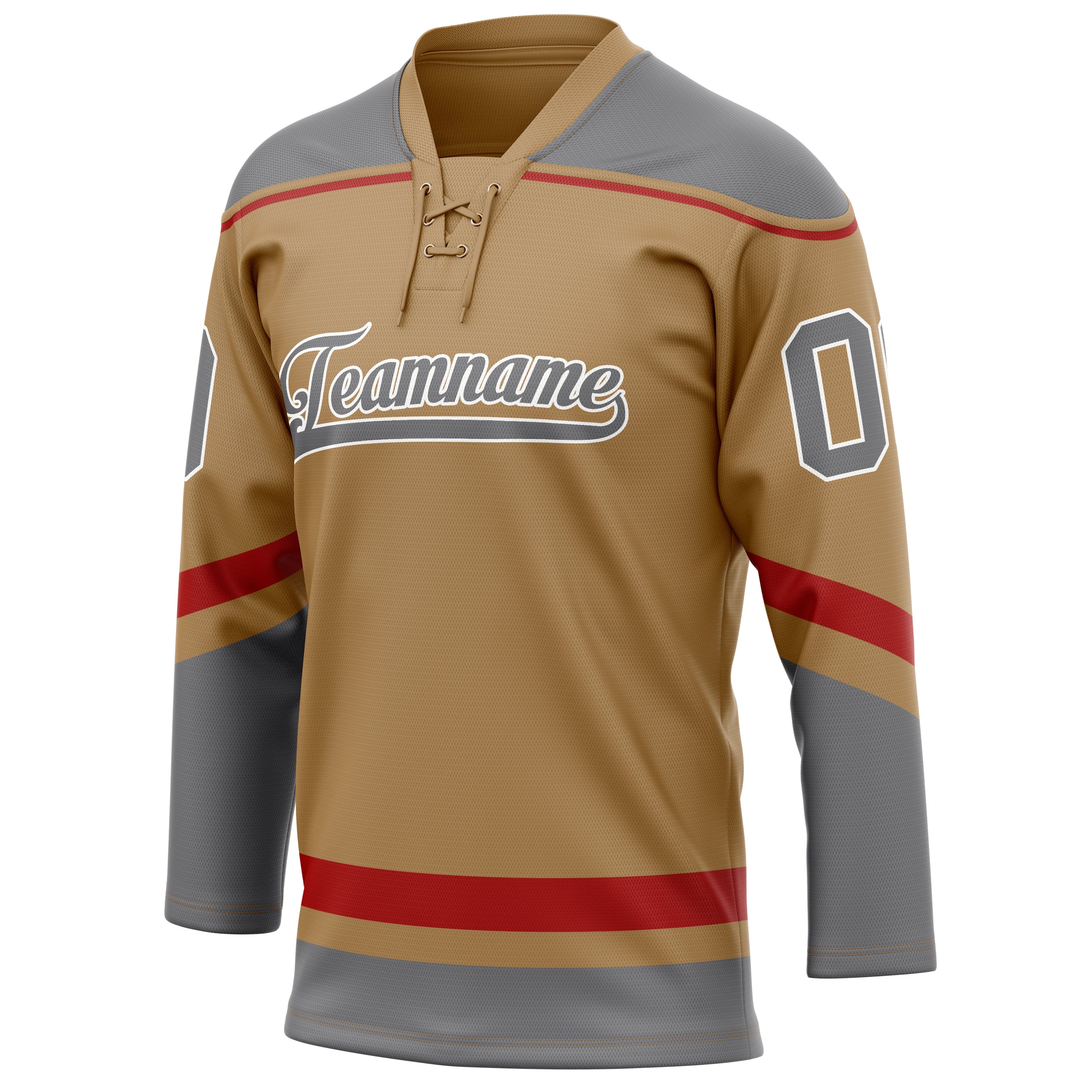 Personalized Old & Gold Gray Solid Colour Hockey Jersey