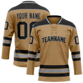 Personalized Old & Gold Black Solid Colour Hockey Jersey