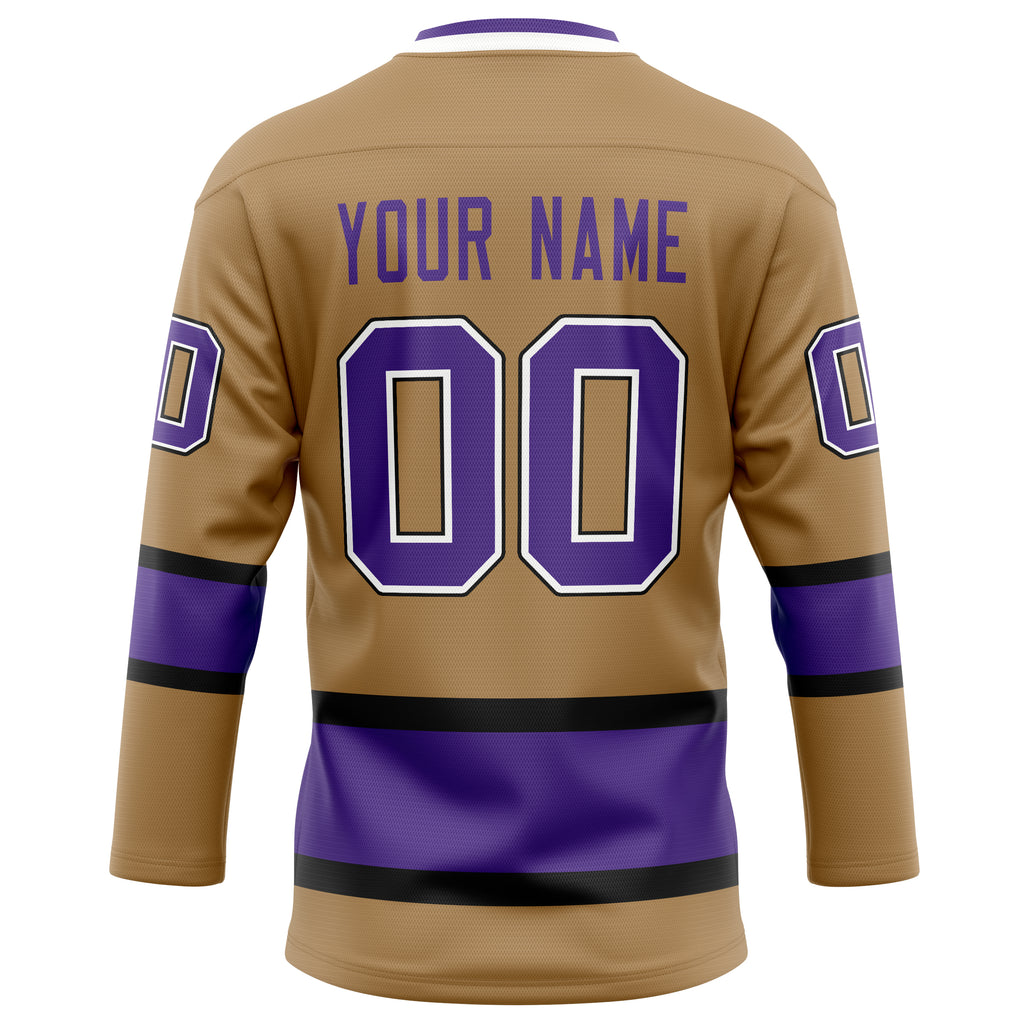 Personalized Old & Gold Purple Solid Colour Hockey Jersey