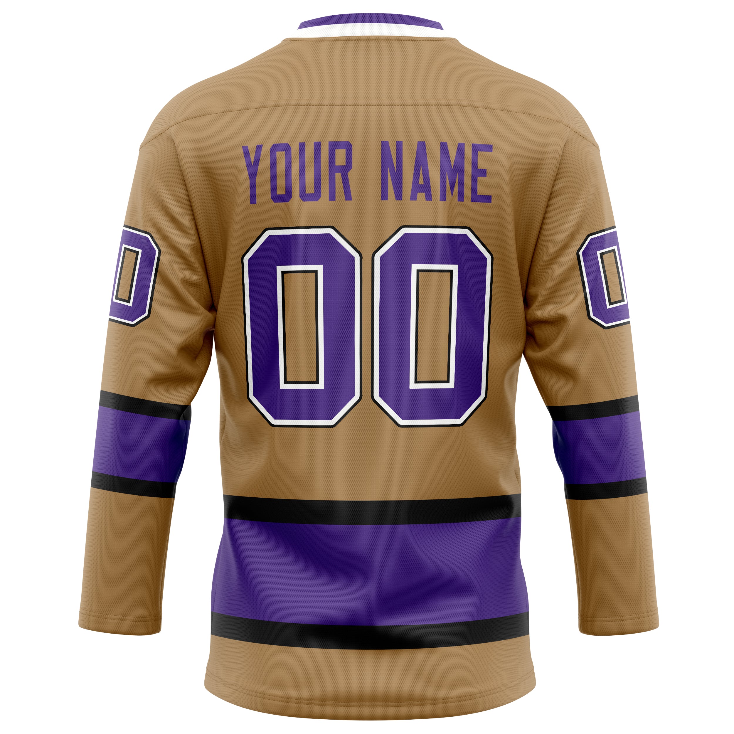 Personalized Old & Gold Purple Solid Colour Hockey Jersey