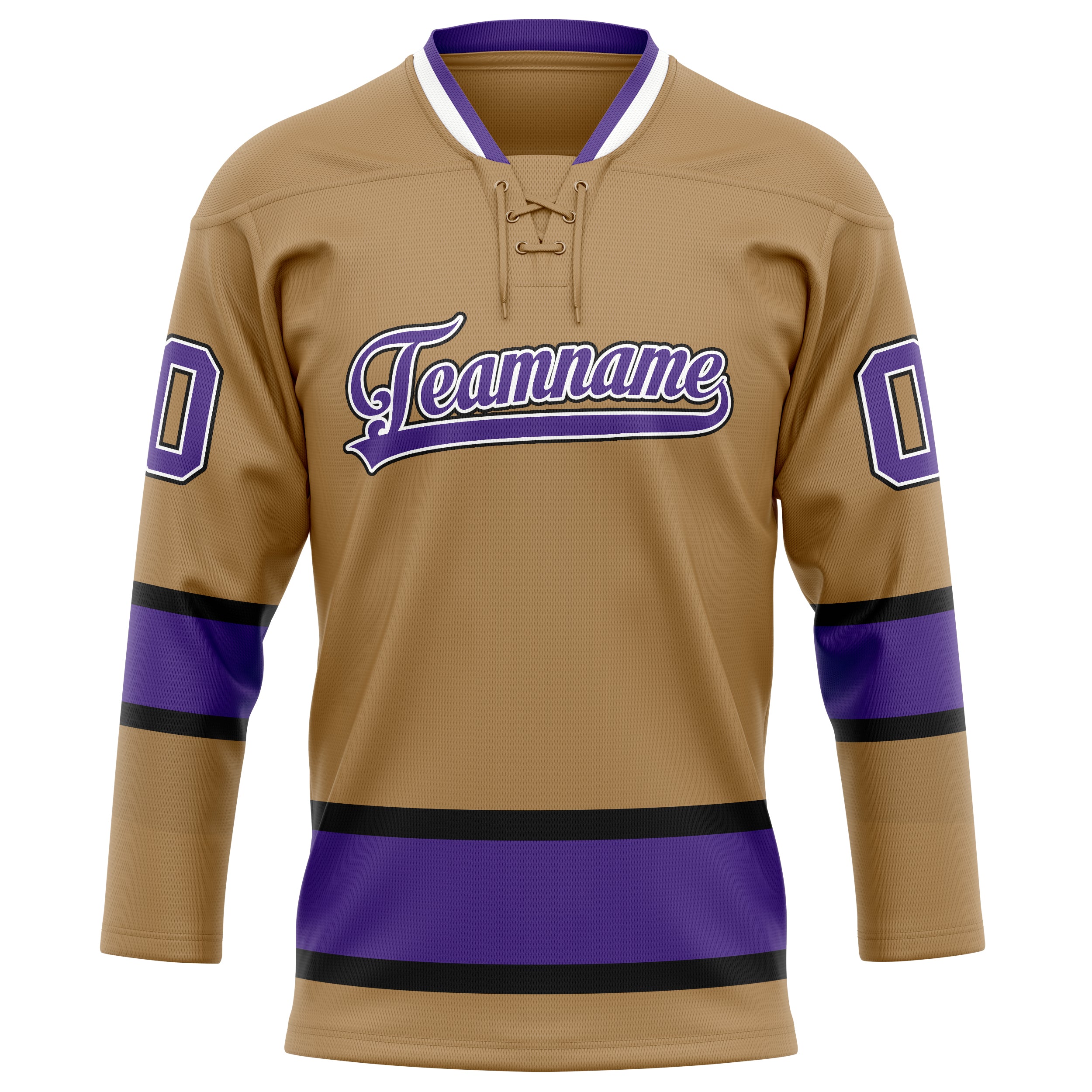 Personalized Old & Gold Purple Solid Colour Hockey Jersey