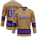 Personalized Old & Gold Purple Solid Colour Hockey Jersey