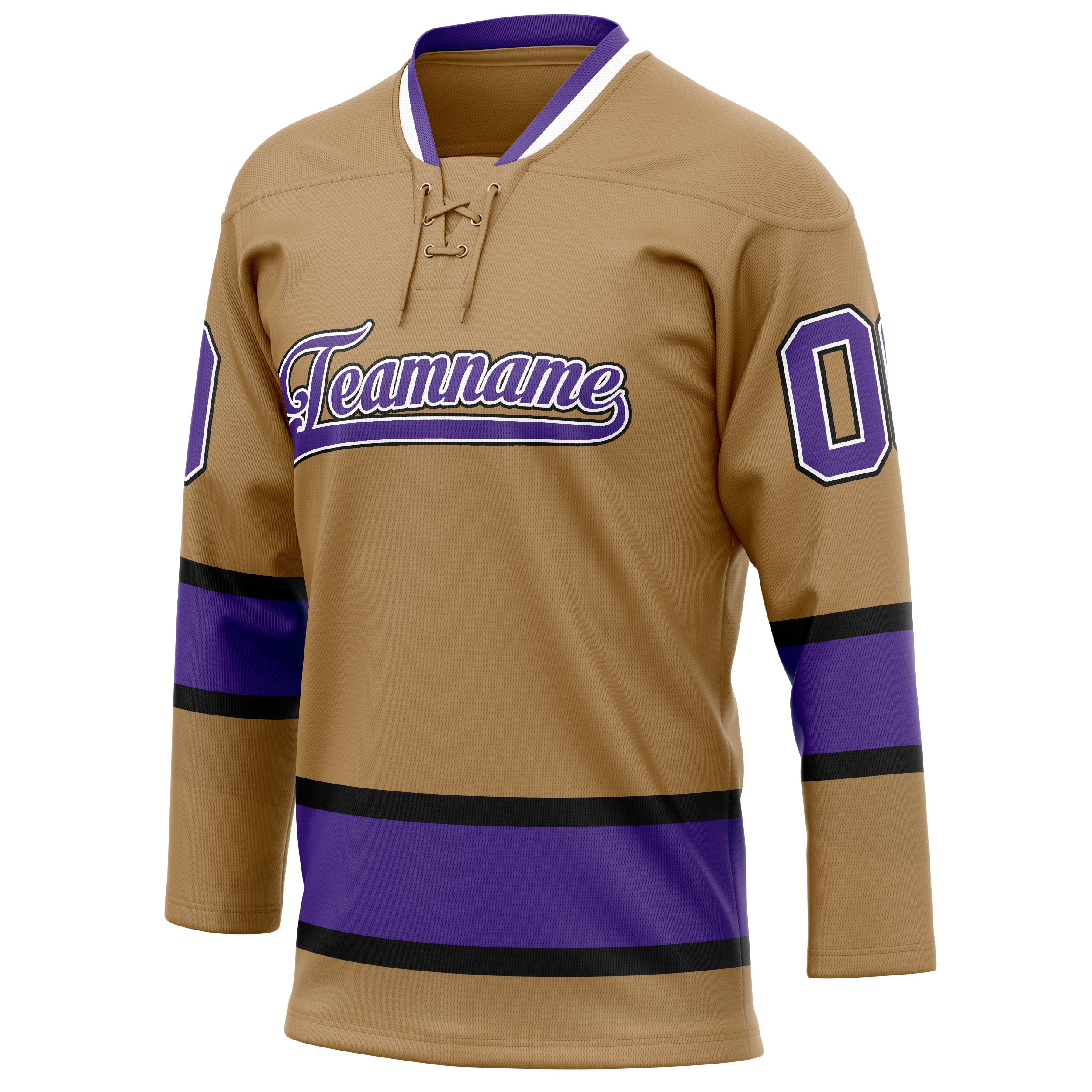 Personalized Old & Gold Purple Solid Colour Hockey Jersey