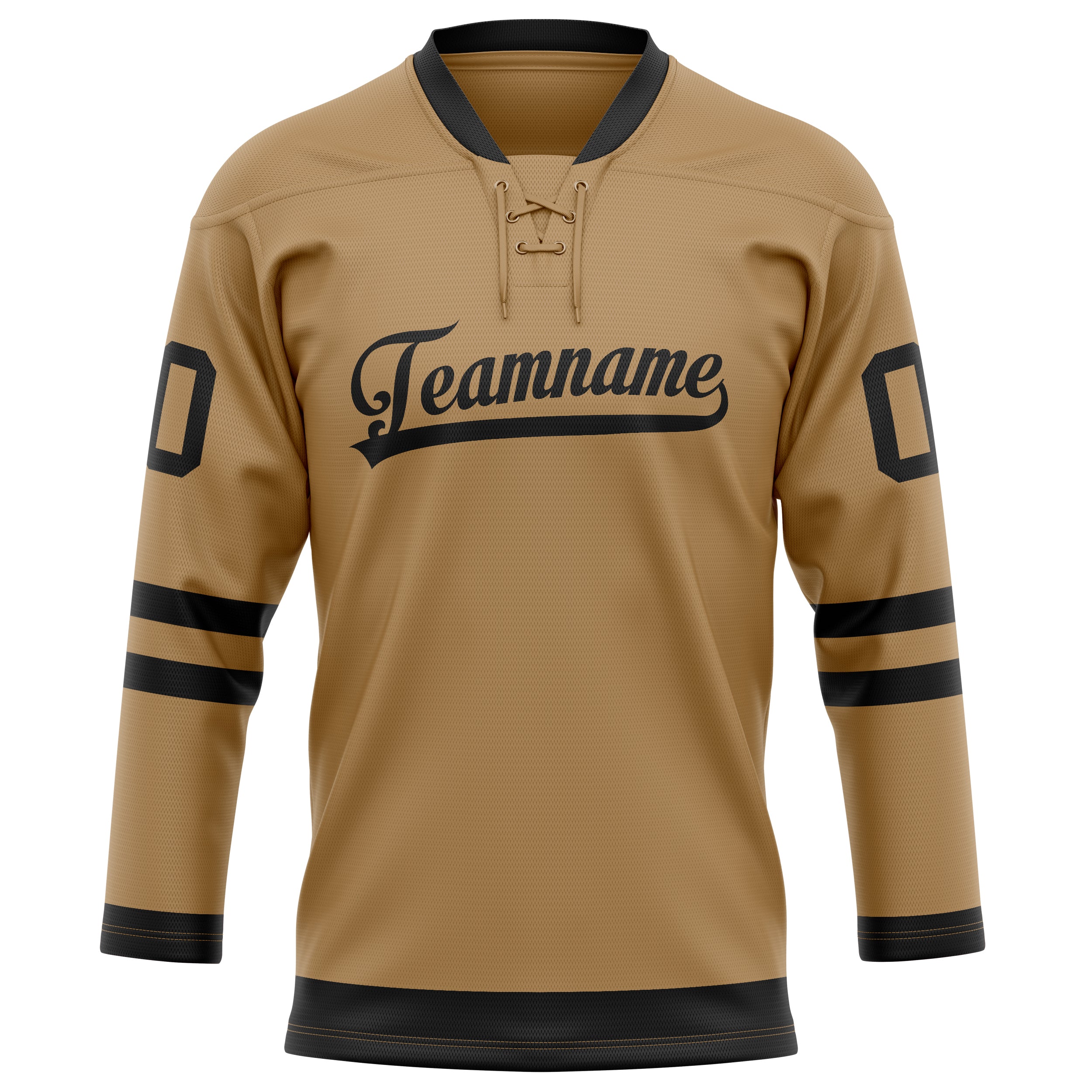 Personalized Old & Gold Black Solid Colour Hockey Jersey