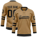 Personalized Old & Gold Black Solid Colour Hockey Jersey