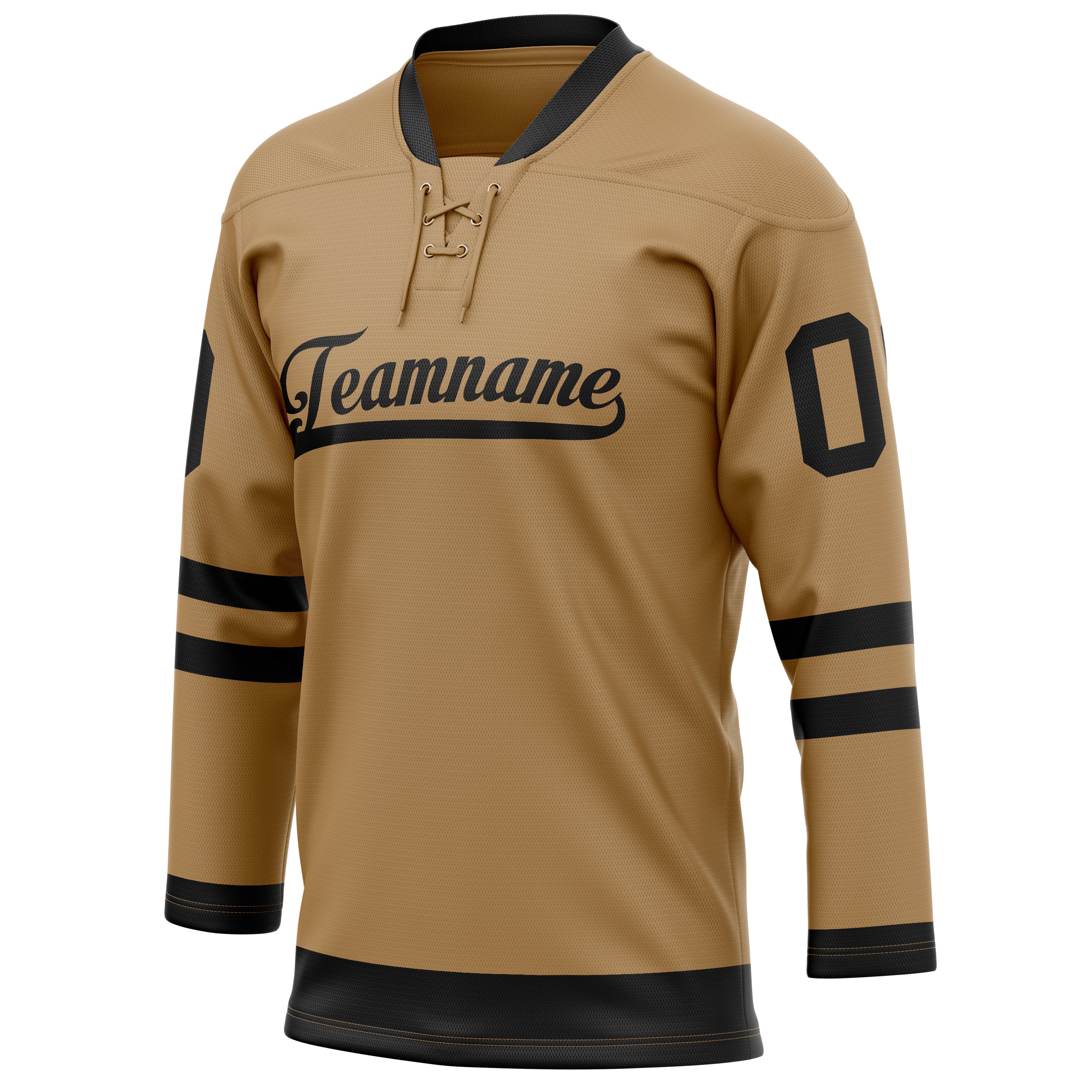 Personalized Old & Gold Black Solid Colour Hockey Jersey