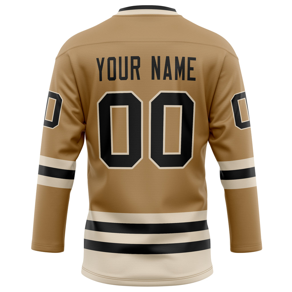 Personalized Old & Gold Cream Solid Colour Hockey Jersey