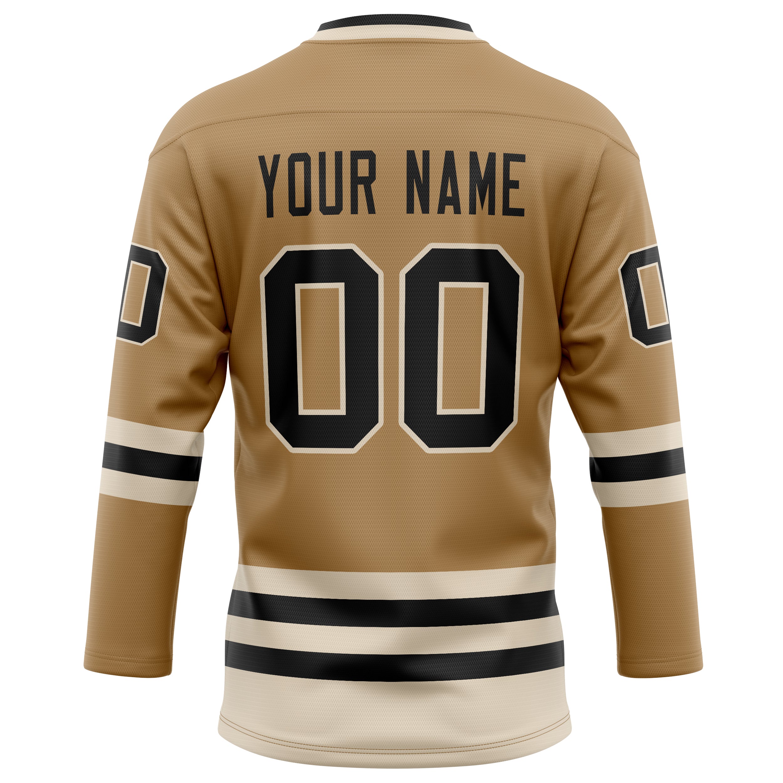 Personalized Old & Gold Cream Solid Colour Hockey Jersey