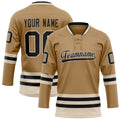 Personalized Old & Gold Cream Solid Colour Hockey Jersey