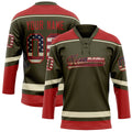 Personalized Olive & Red Solid Colour Hockey Jersey