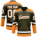 Personalized Olive & Orange Solid Colour Hockey Jersey