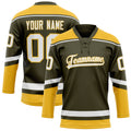 Personalized Olive & Gold Solid Colour Hockey Jersey